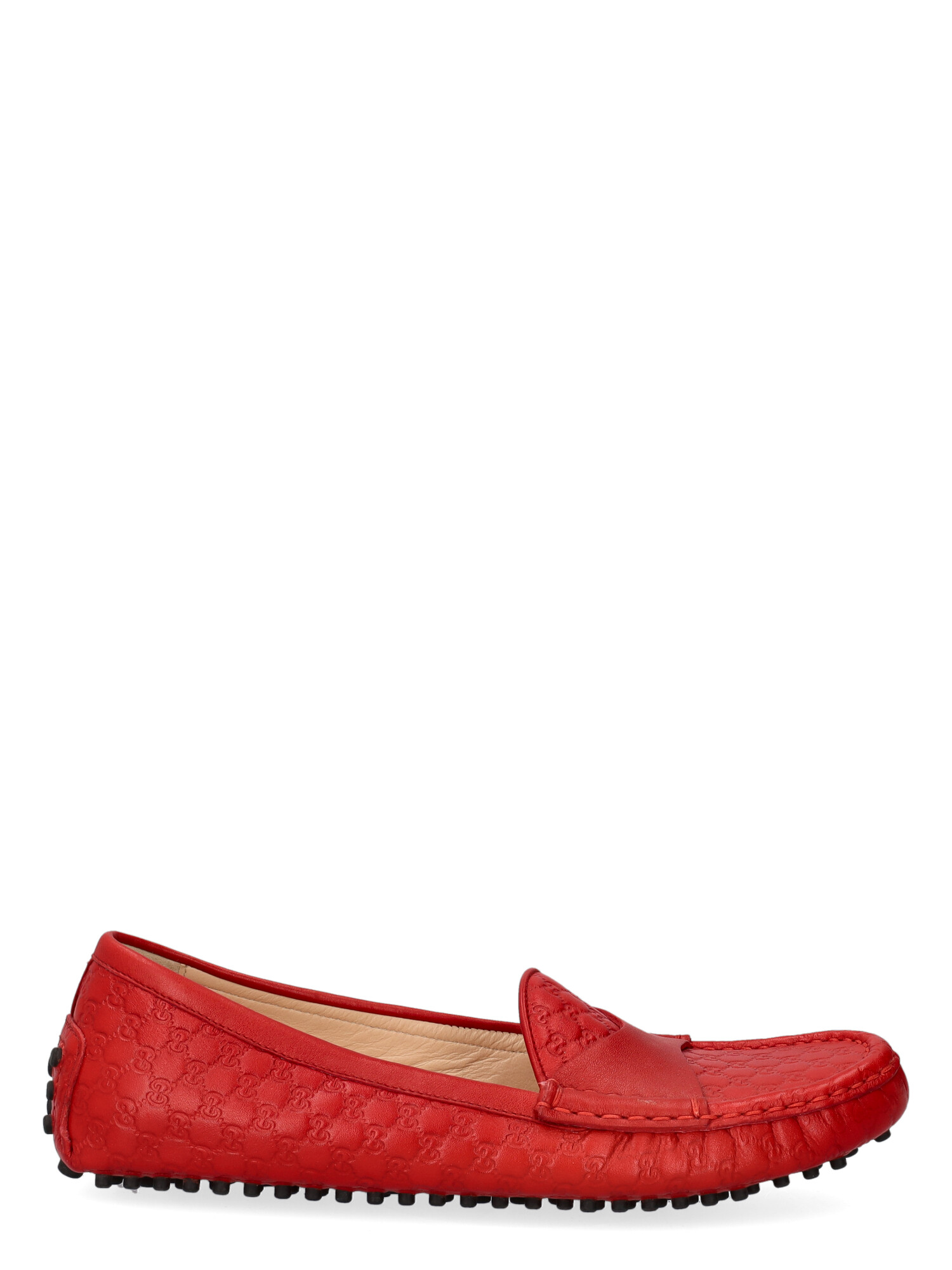 Gucci Femme Mocassins Red Leather