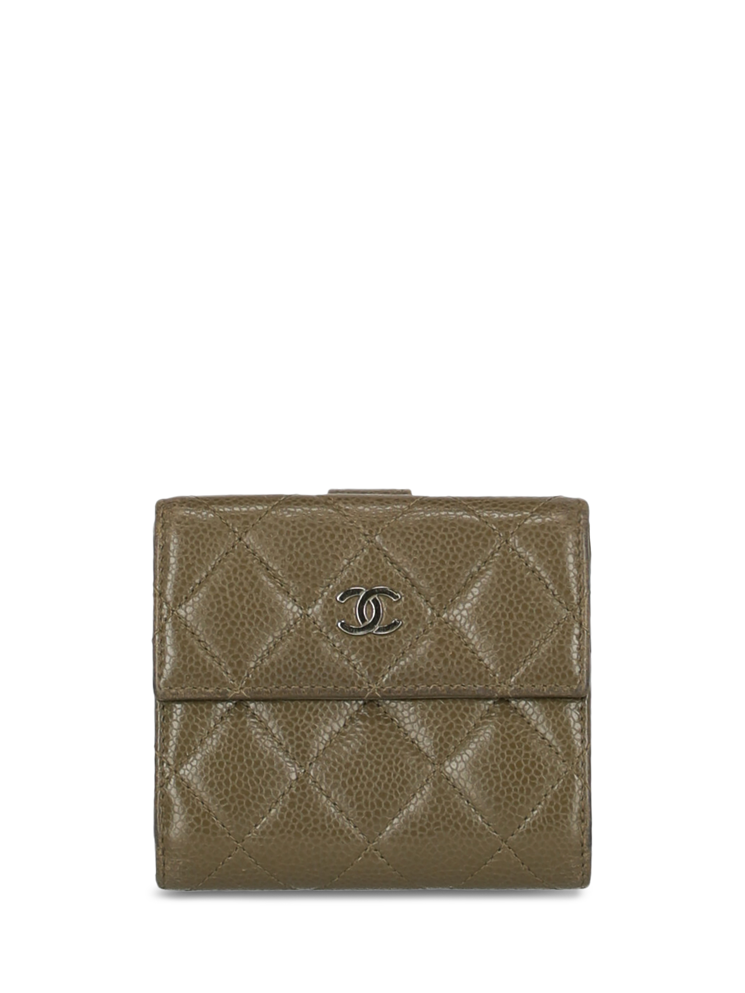 Chanel Femme Portefeuilles Khaki Leather