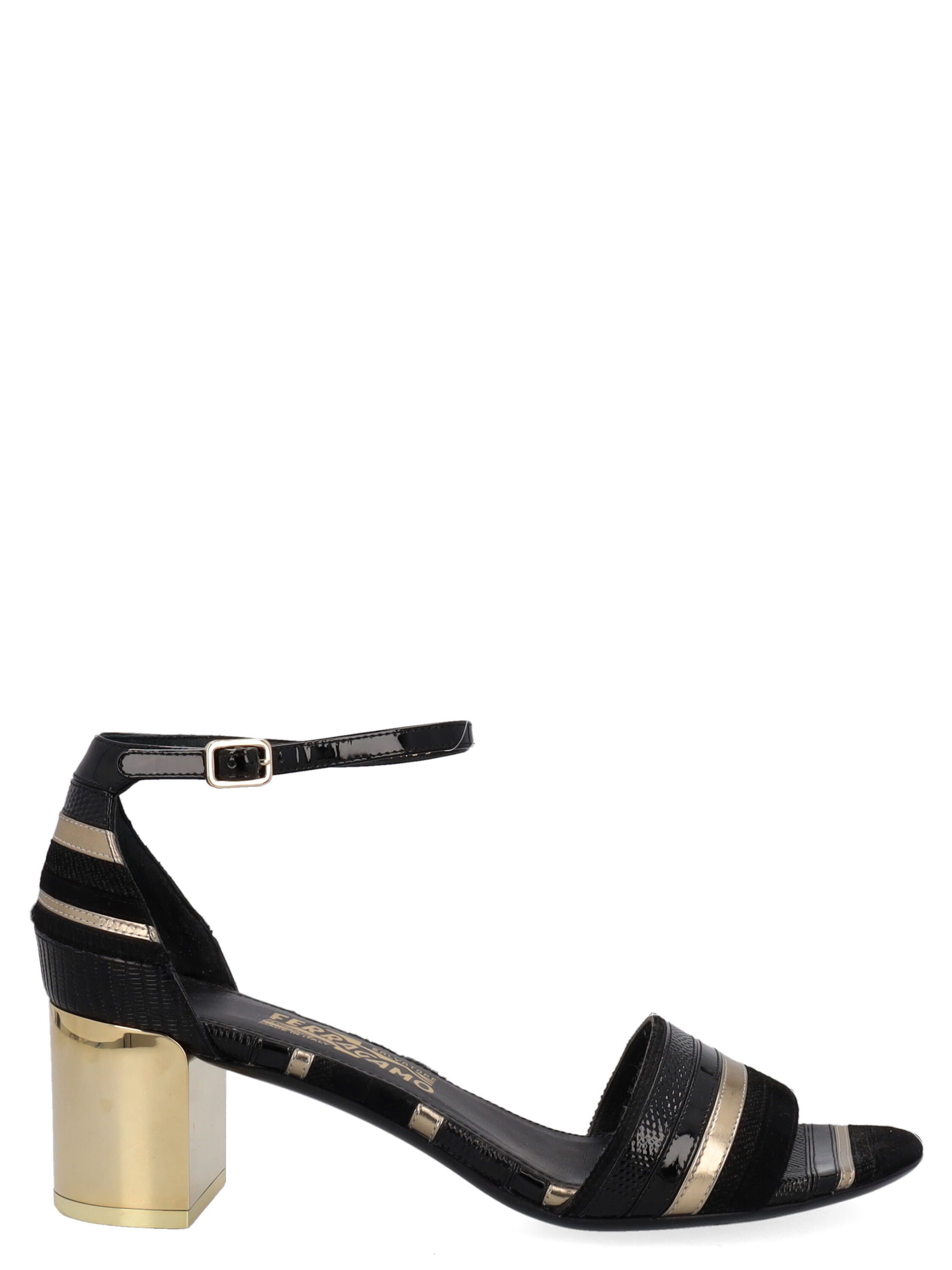 Pre-owned Salvatore Ferragamo Women's Sandals -  - In Black, Gold Us 9