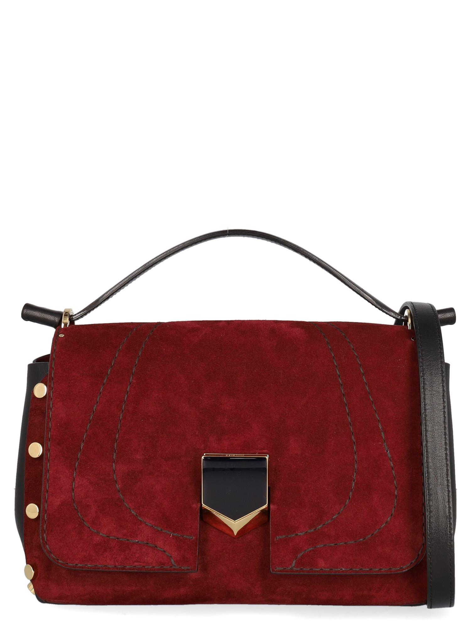 Condition: Good, Solid Color Leather, Color: Black, Burgundy -  -  -