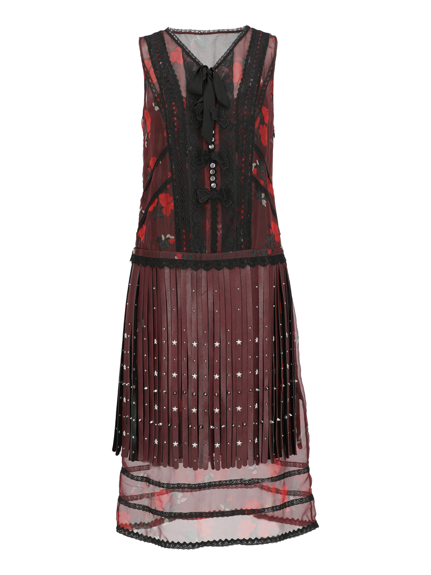 Black, Burgundy & Red Silk Dress