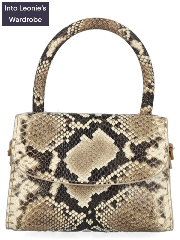 Condition: Very Good, Snake Print Leather, Color: Beige -  -  -