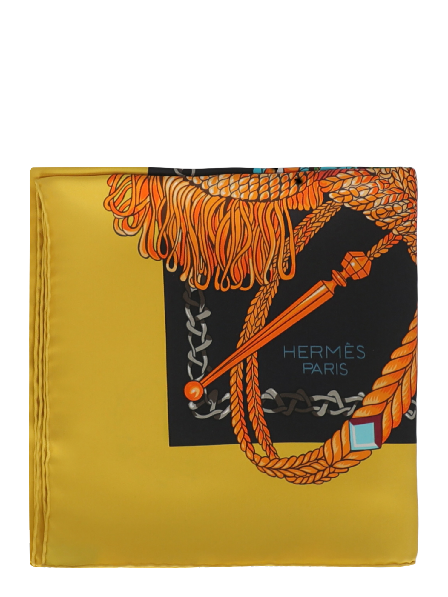 Hermes Femme Étoles et foulards Black, Yellow Silk