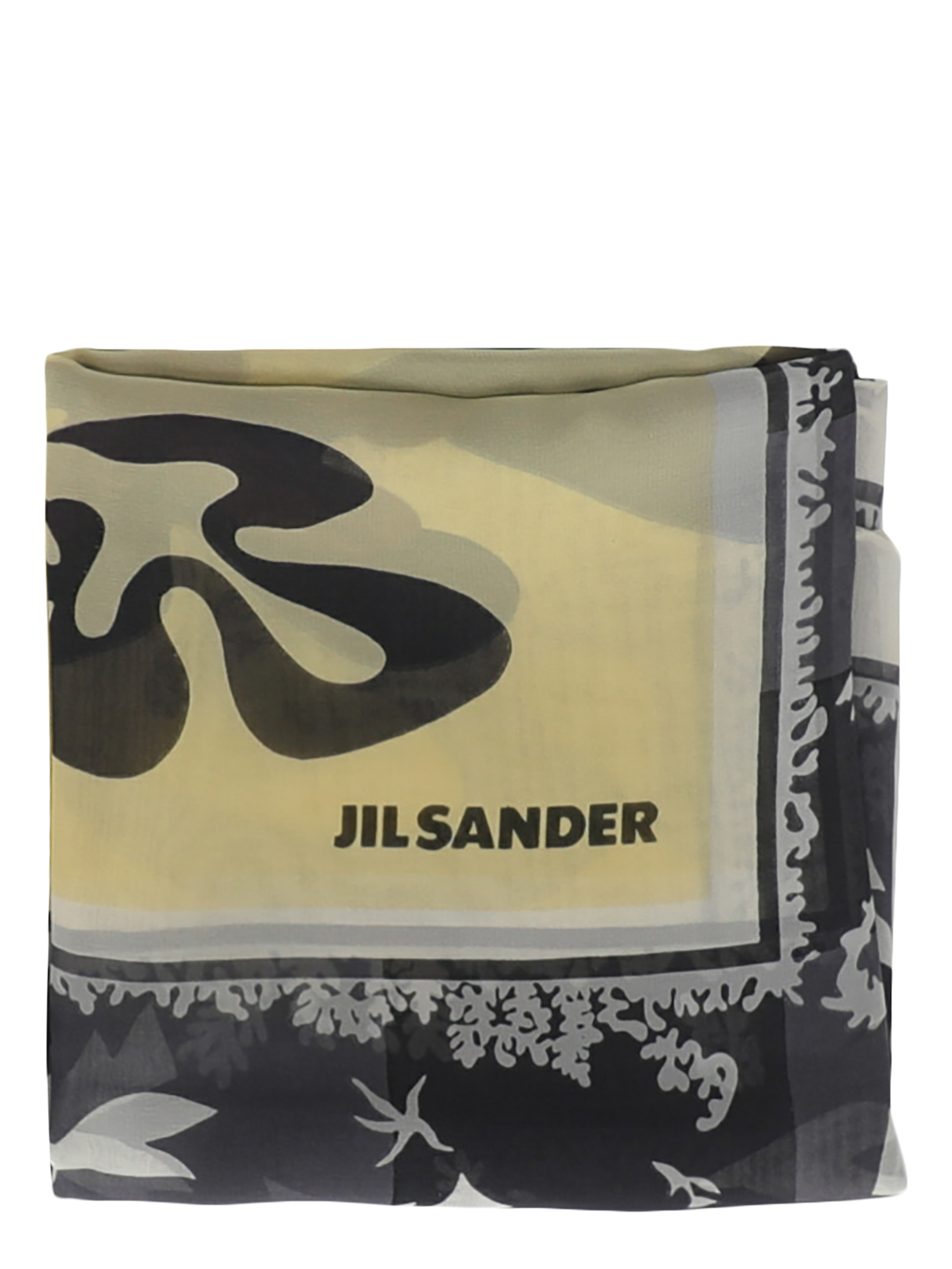 Jil Sander Femme Étoles et foulards Brown, Navy, Yellow Silk