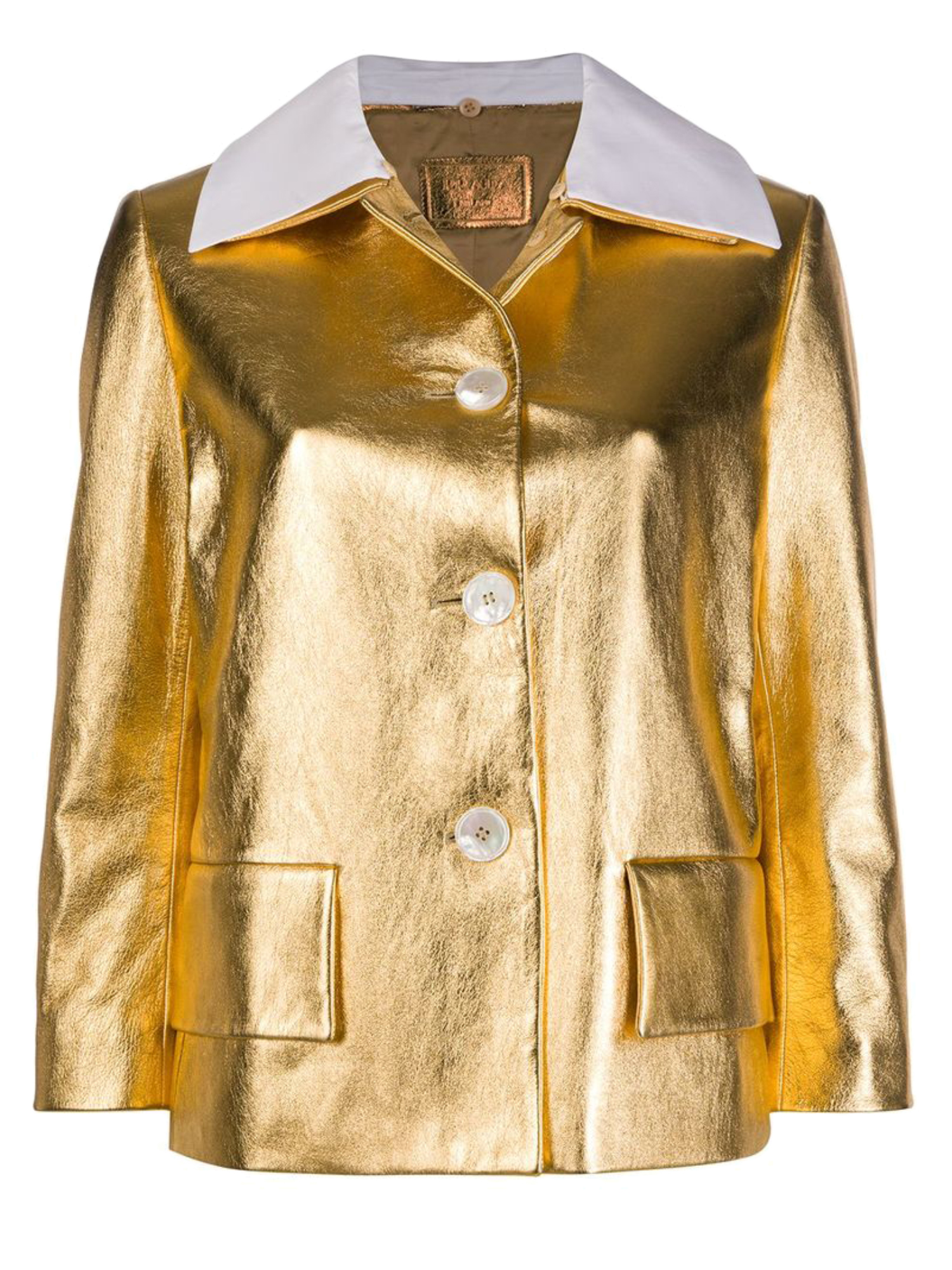 Prada Femme Vestes Gold Leather