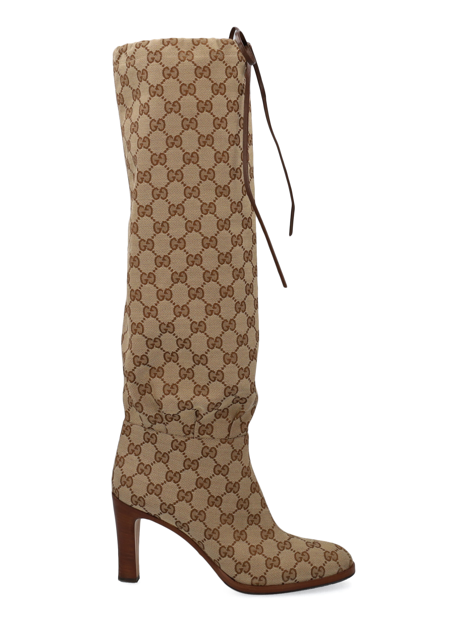Gucci Femme Bottes Beige, Brown Fabric
