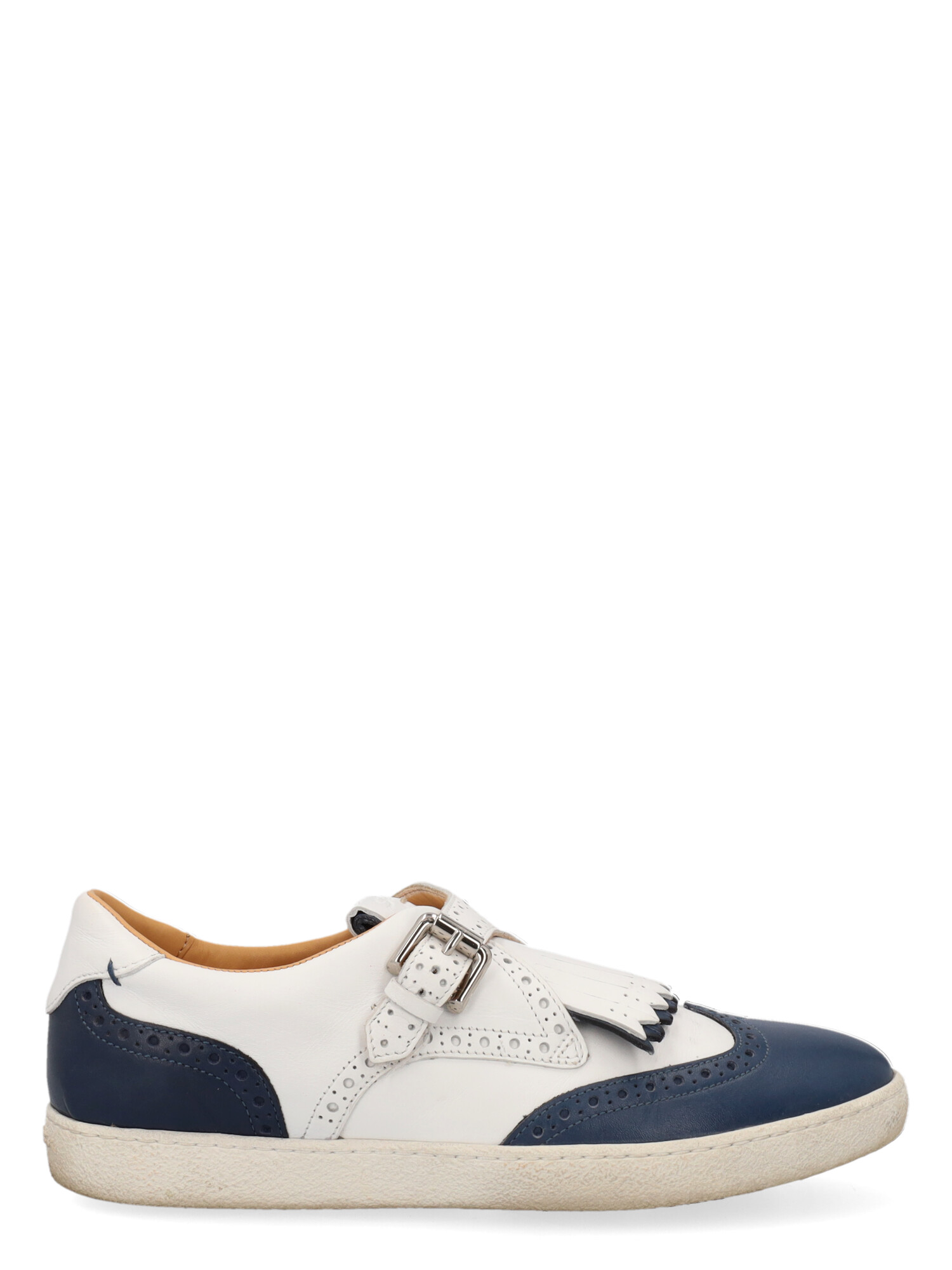 Santoni Femme Sneakers Navy, White Leather