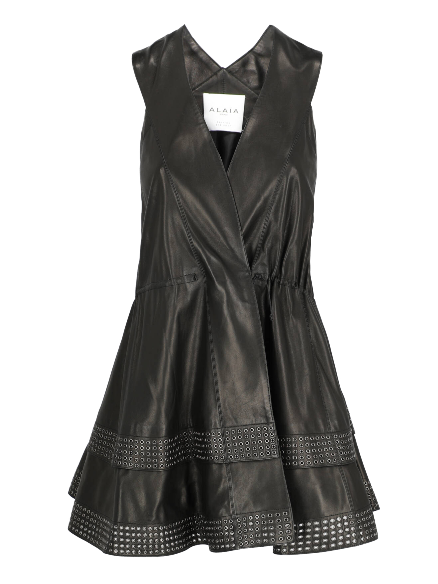 Alaia - Condition: new with tag, solid color leather, color: black - xxs - it 36 -