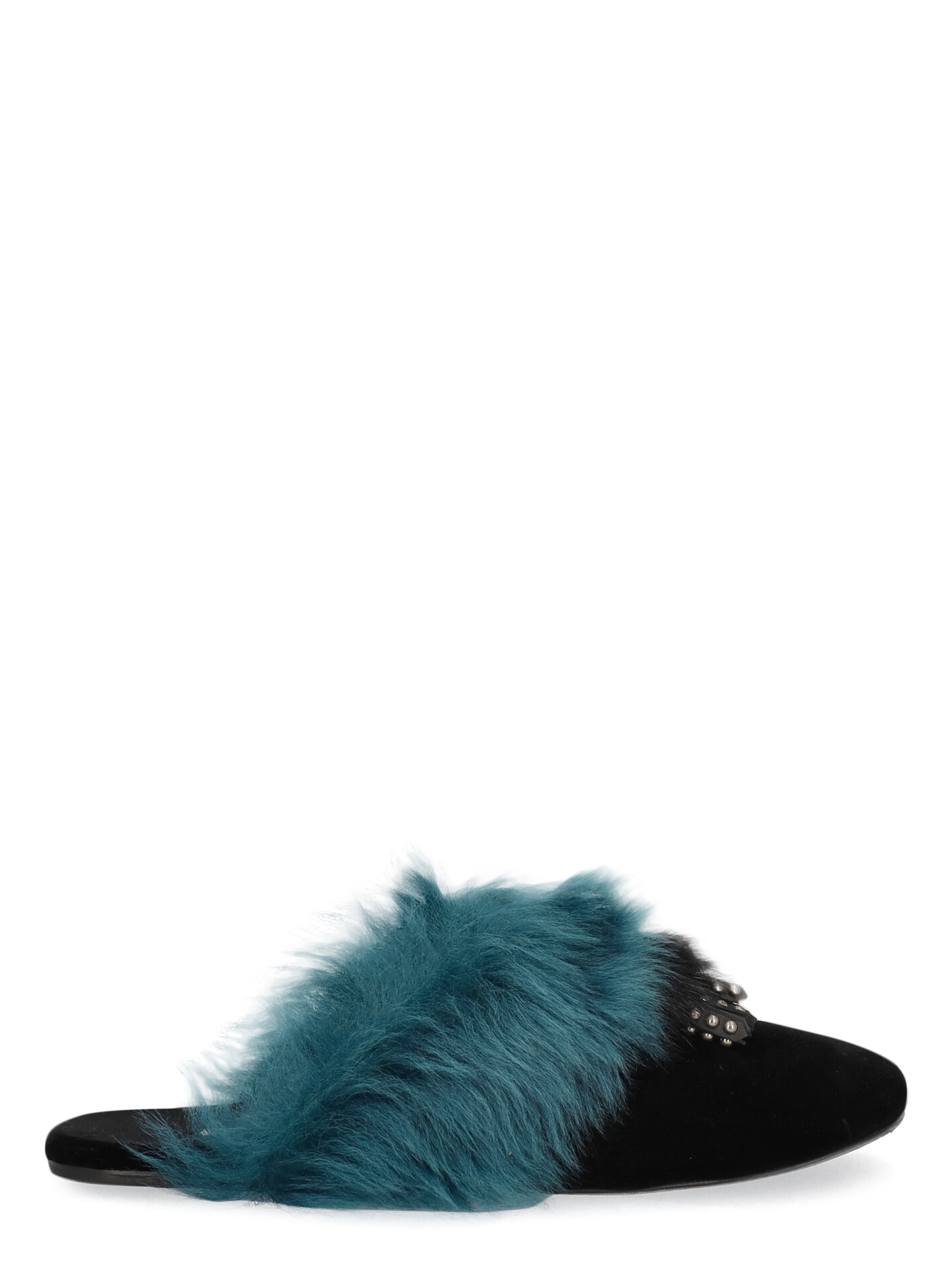 Prada Femme Slippers Black, Blue Synthetic Fibers