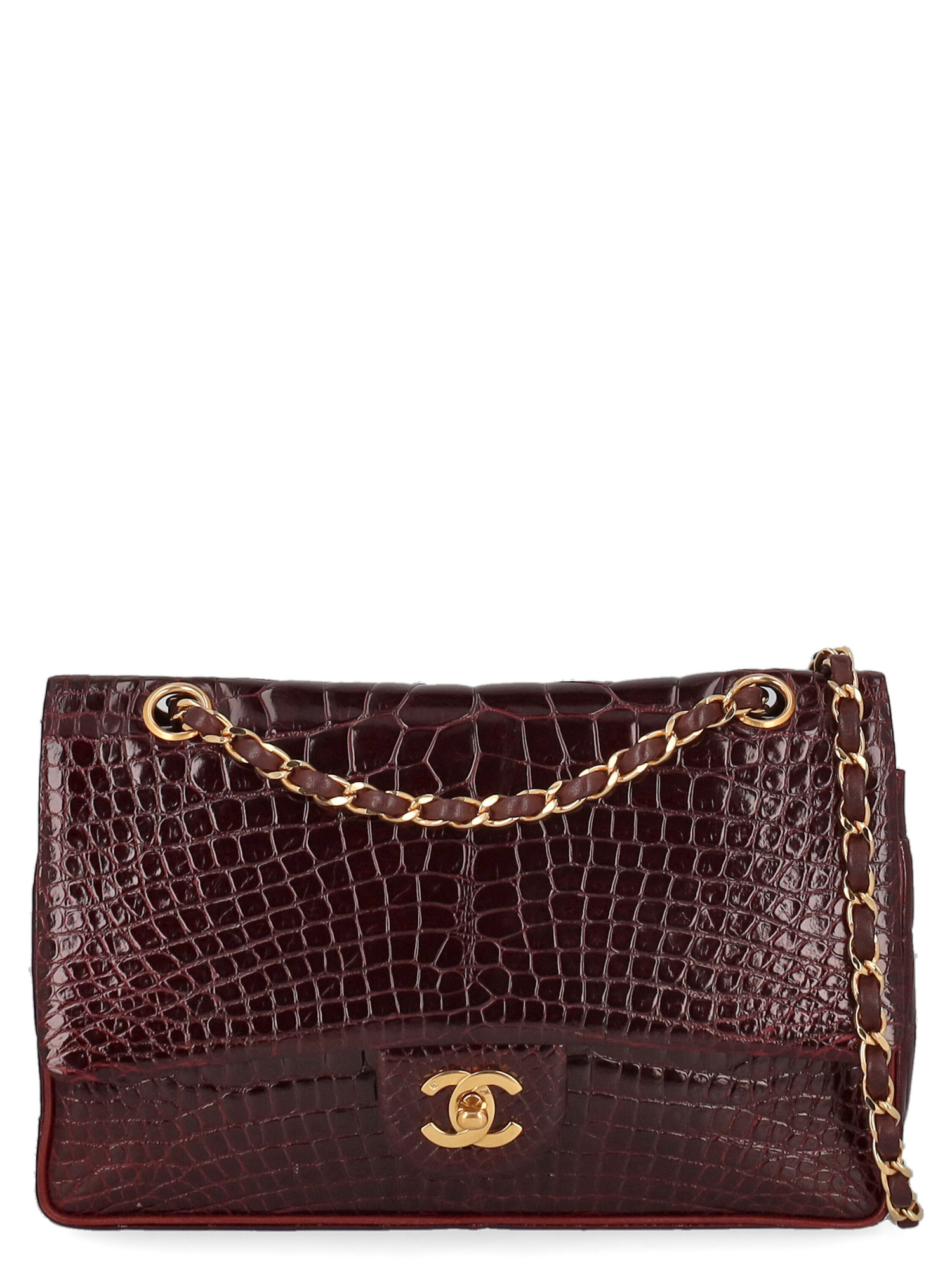 Women's Shoulder Bags - Chanel - In Burgundy Leather
