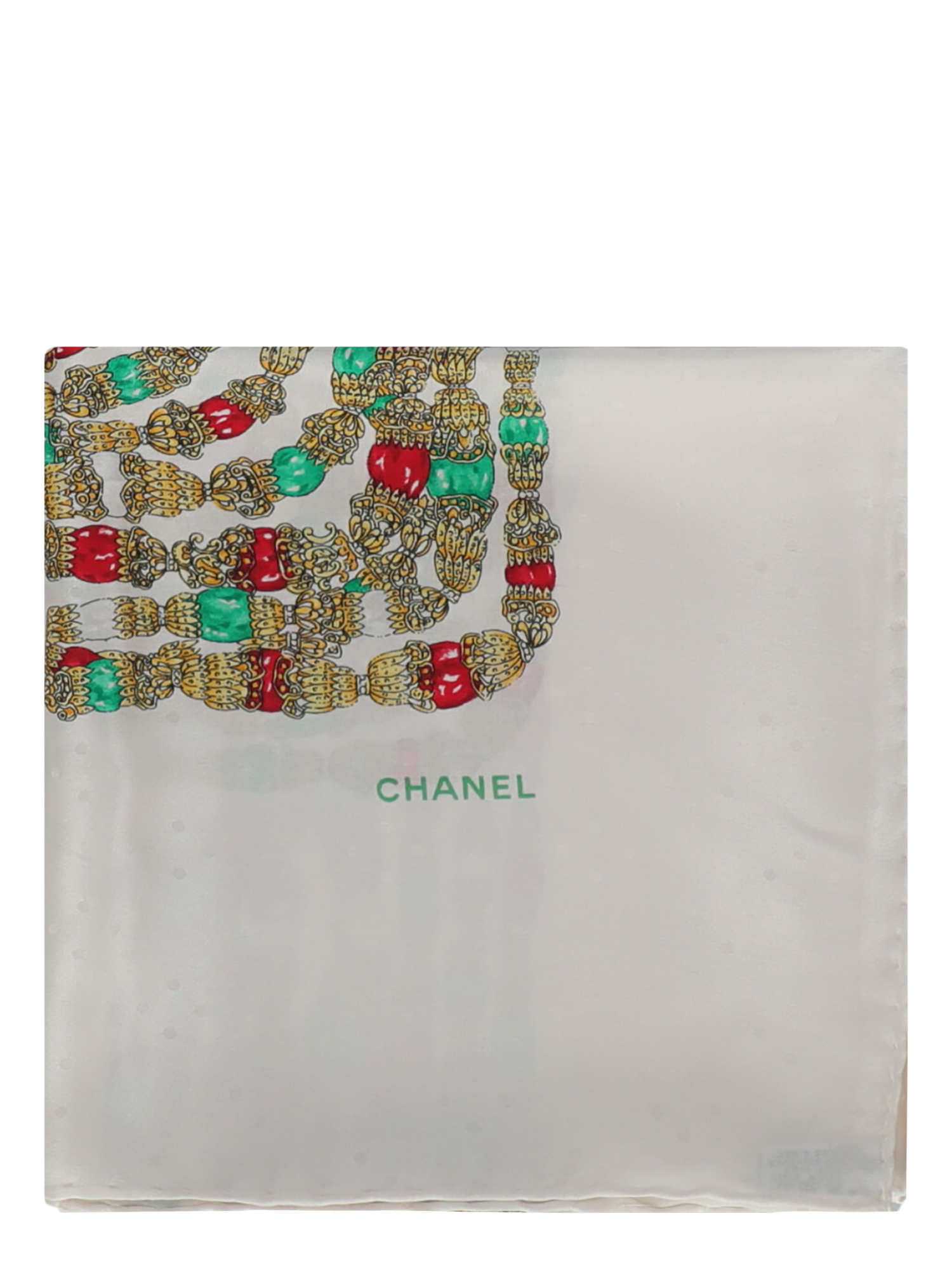 Chanel Femme Étoles et foulards Gold, White Silk