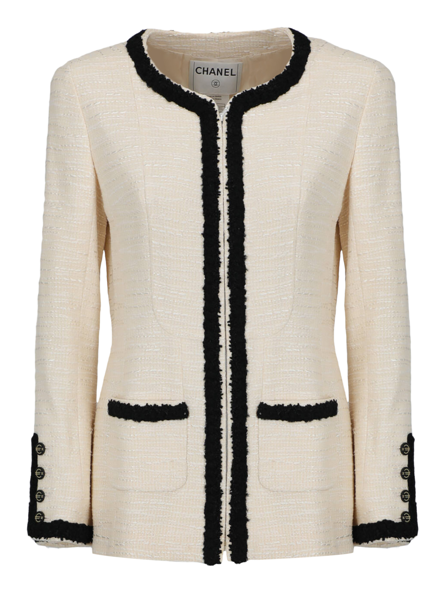 Pre-owned Chanel Women's Jackets -  - In Black, White Wool