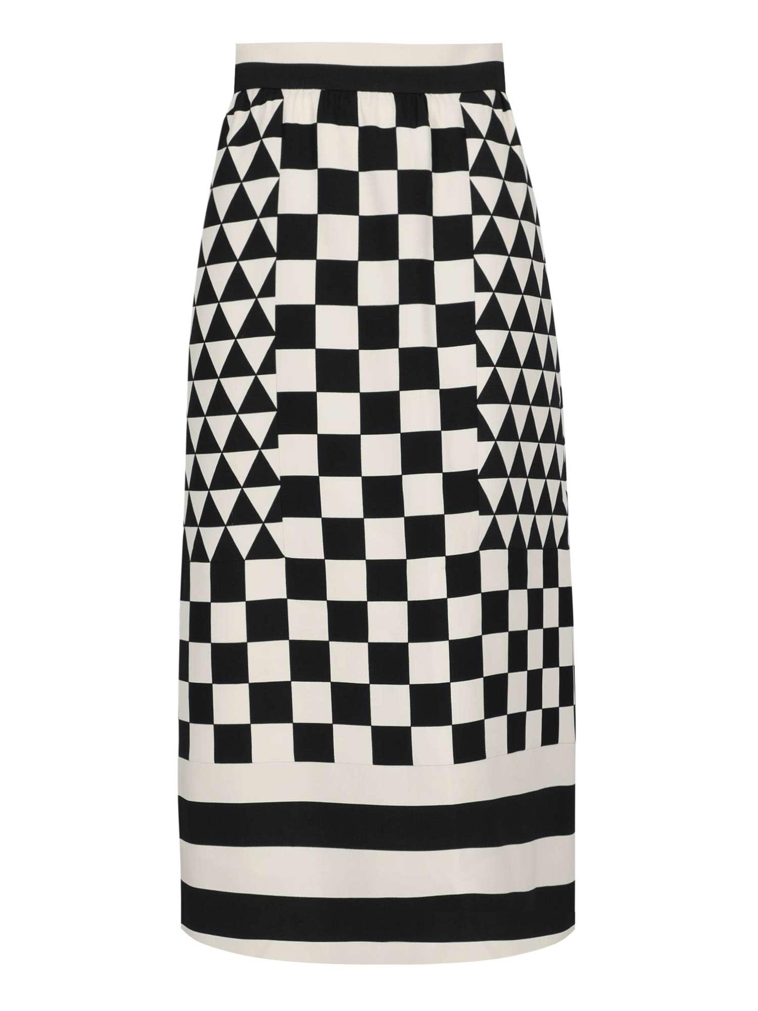 Condition: Very Good, Geometric Pattern Wool, Color: Black, White - XS - IT 38 -