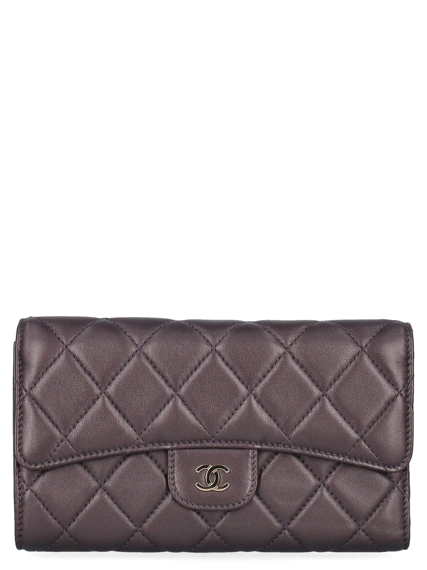 Portefeuilles Pour Femme - Chanel - En Leather Purple - Taille:  -