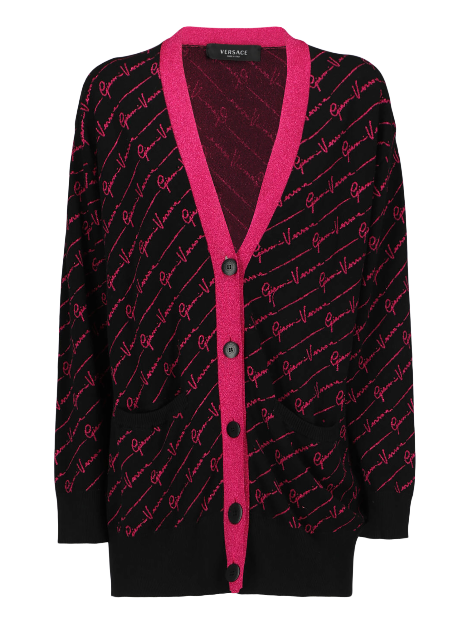 Pre-owned Versace Women's Knitwear & Sweatshirts -  - In Black, Pink Synthetic Fibers