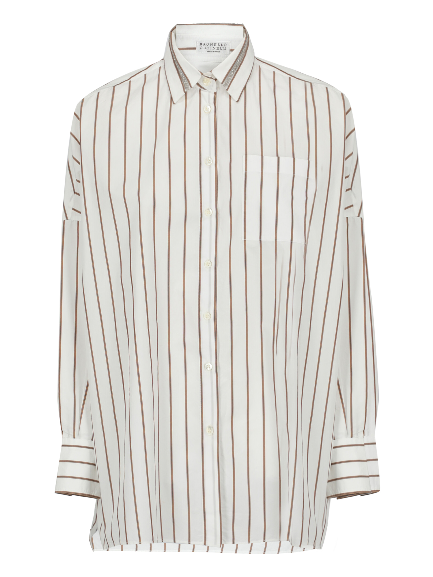 Condition: Very Good, Striped Cotton, Color: Brown, White - S -  -