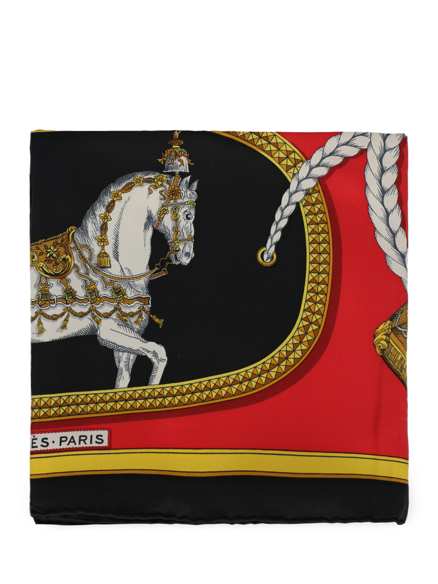 Hermes Femme Étoles et foulards Black, Red, Yellow Silk