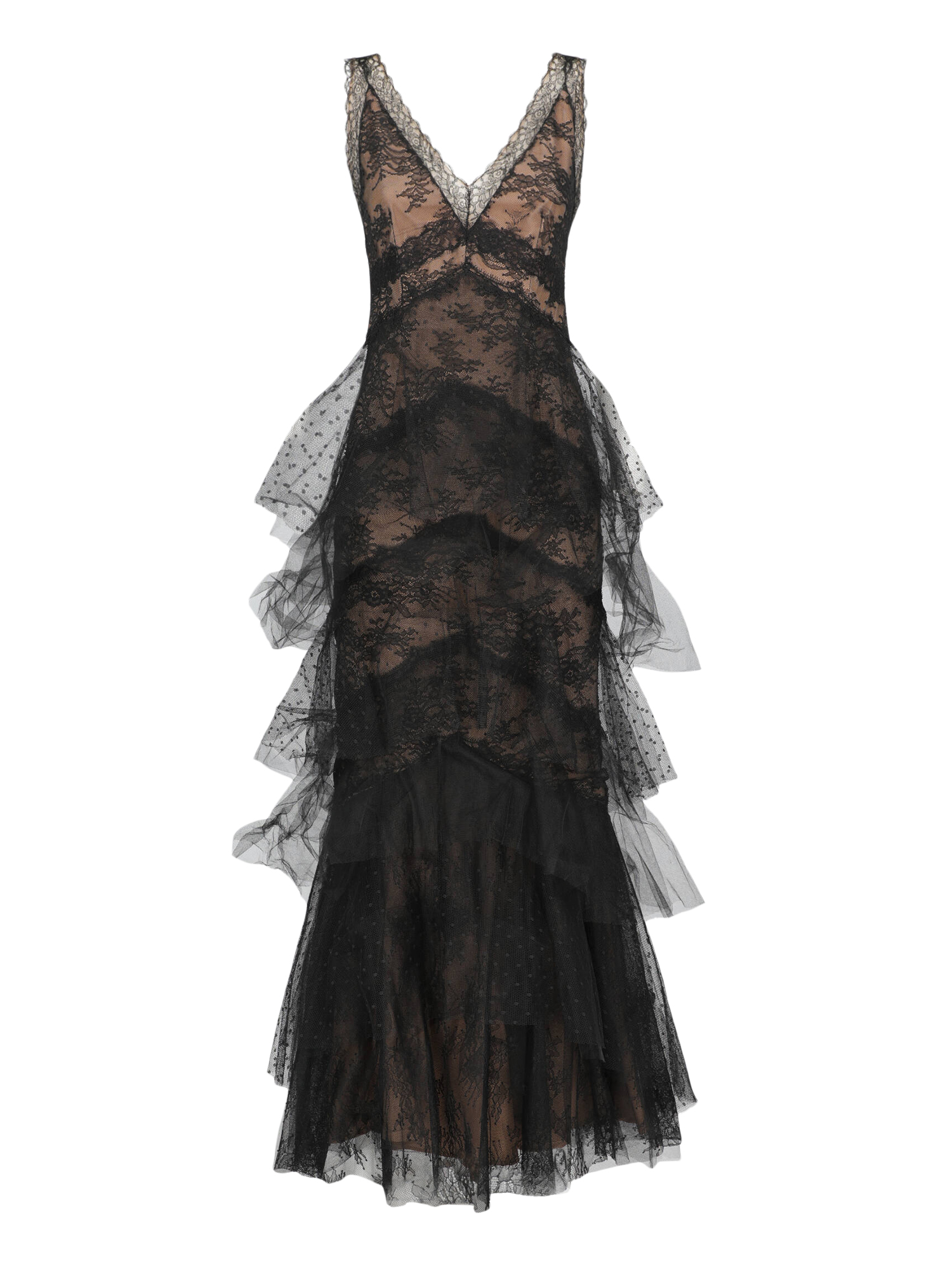 Pre-owned Marchesa Notte Women's Dresses -  - In Beige, Black Synthetic Fibers