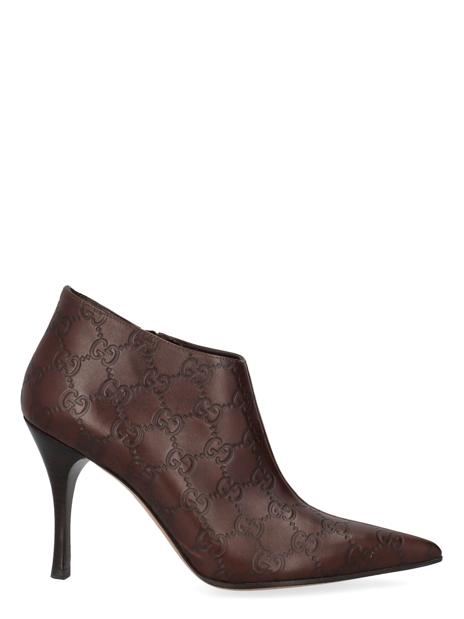 Gucci Femme Bottines Burgundy Leather