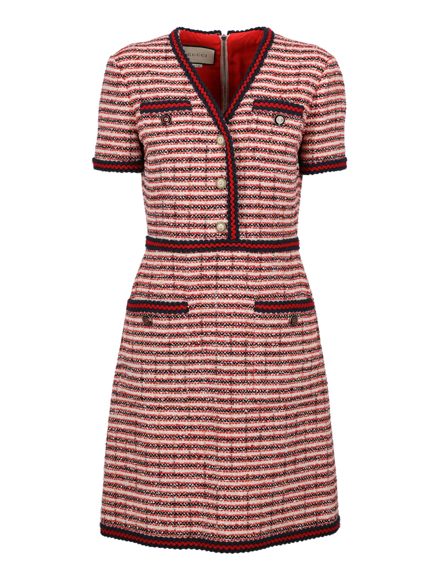 Gucci Femme Robes Navy, Red, White Wool