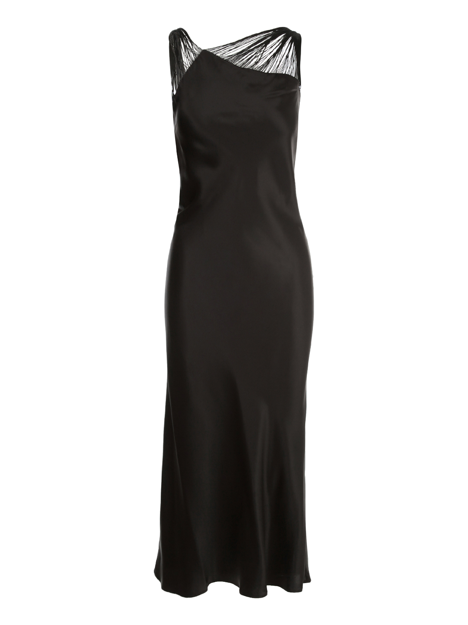Max Mara Dotto Washed Silk Satin Dress In Black | ModeSens