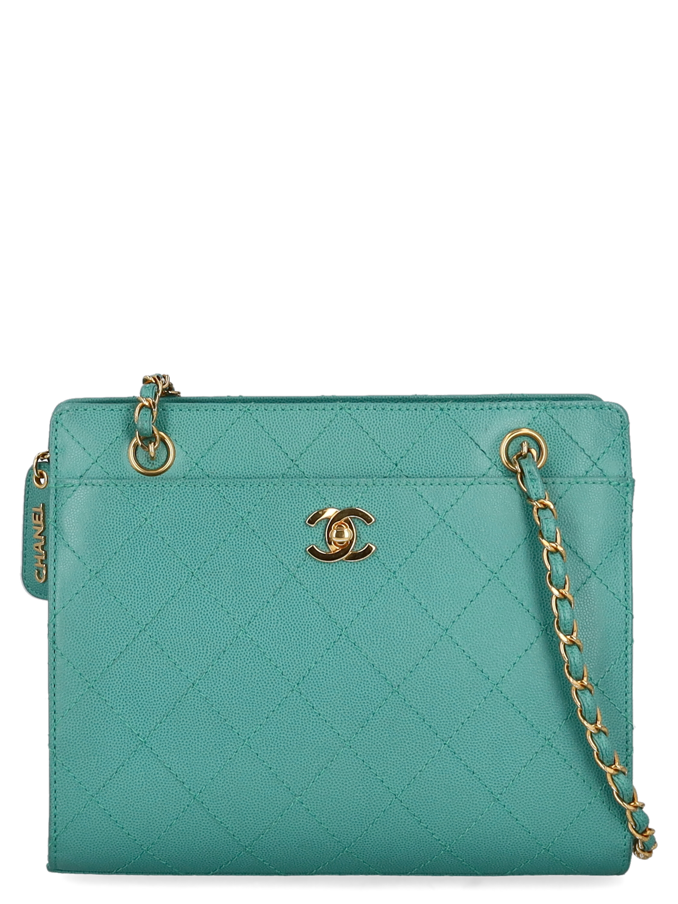 Pre-owned Chanel Women's Shoulder Bags -  - In Green Leather