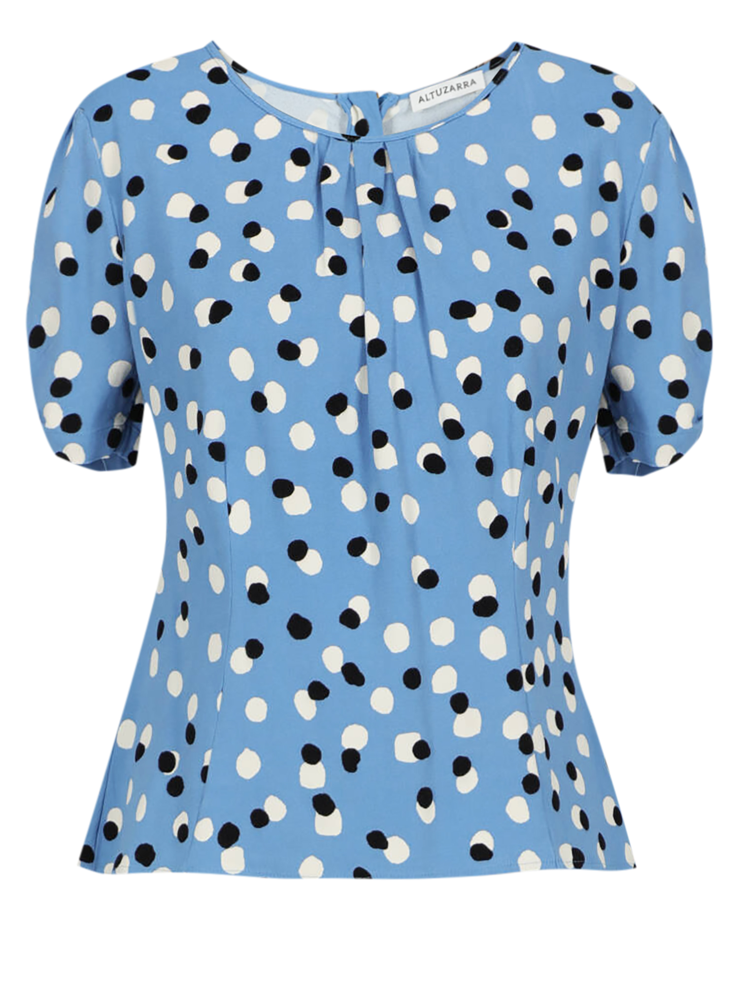 Condition: Very Good, Polka Dot Fabric, Color: Black, Blue, White - M -  -