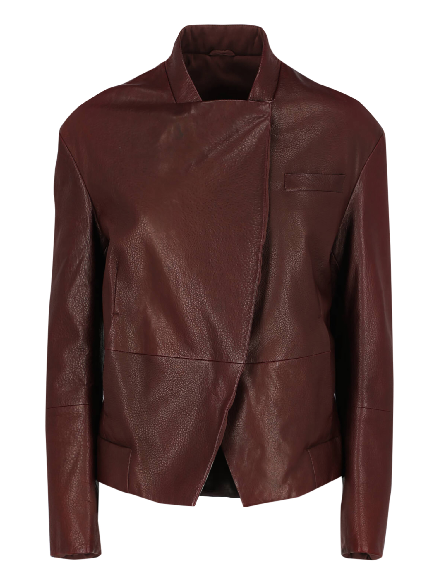 Condition: Very Good, Solid Color Leather, Color: Burgundy - M - IT 42 -