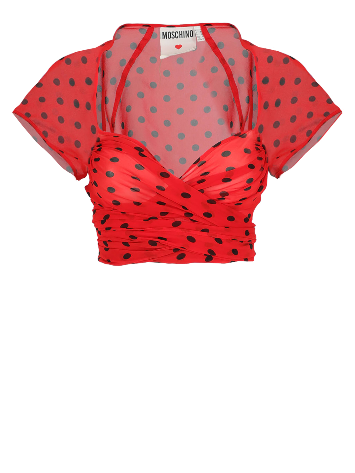 Condition: Good, Polka Dot Silk, Color: Black, Red - M - IT 42 -