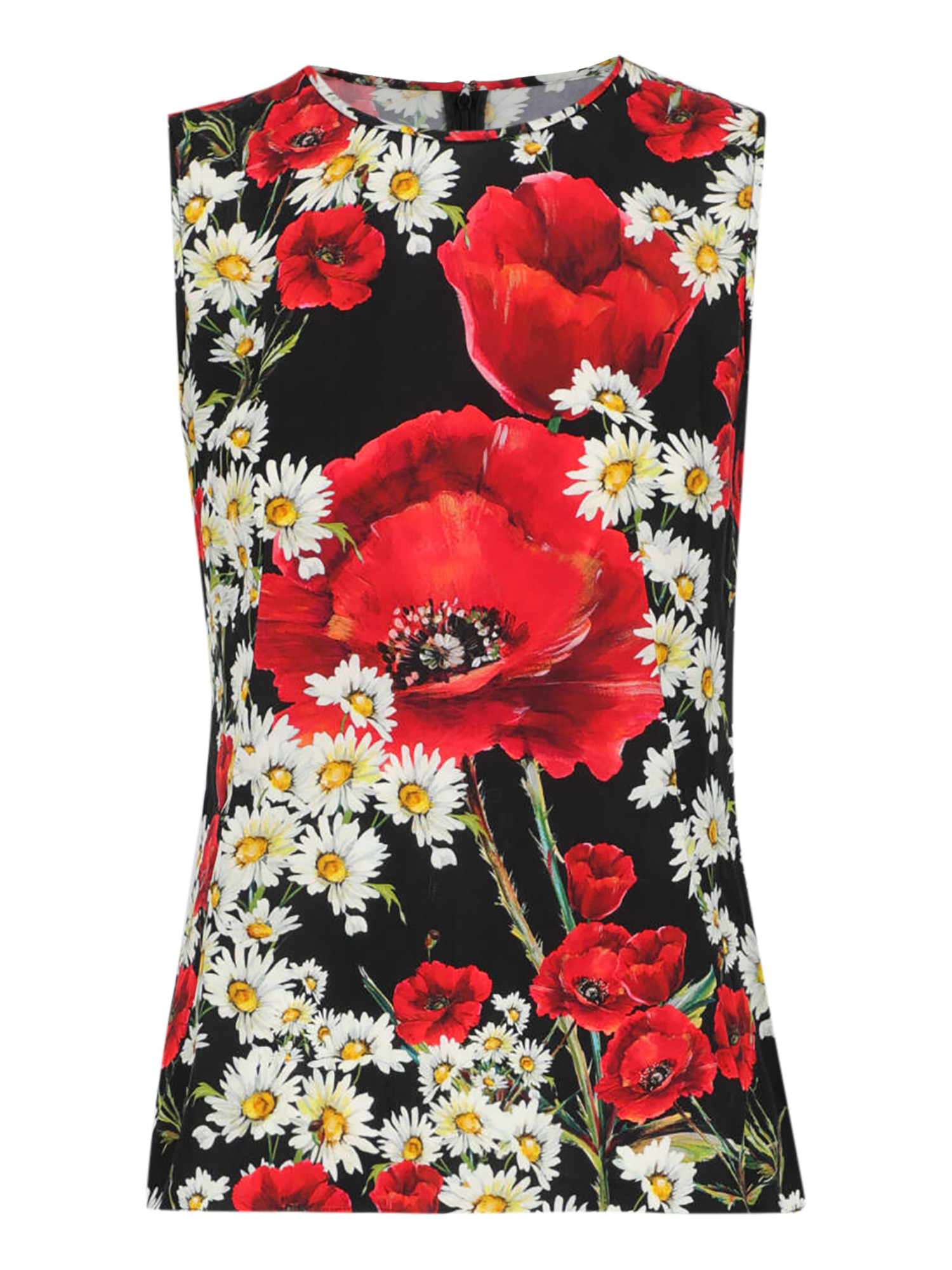 Condition: Very Good, Floral Print Silk, Color: Black, Red - M - IT 42 -
