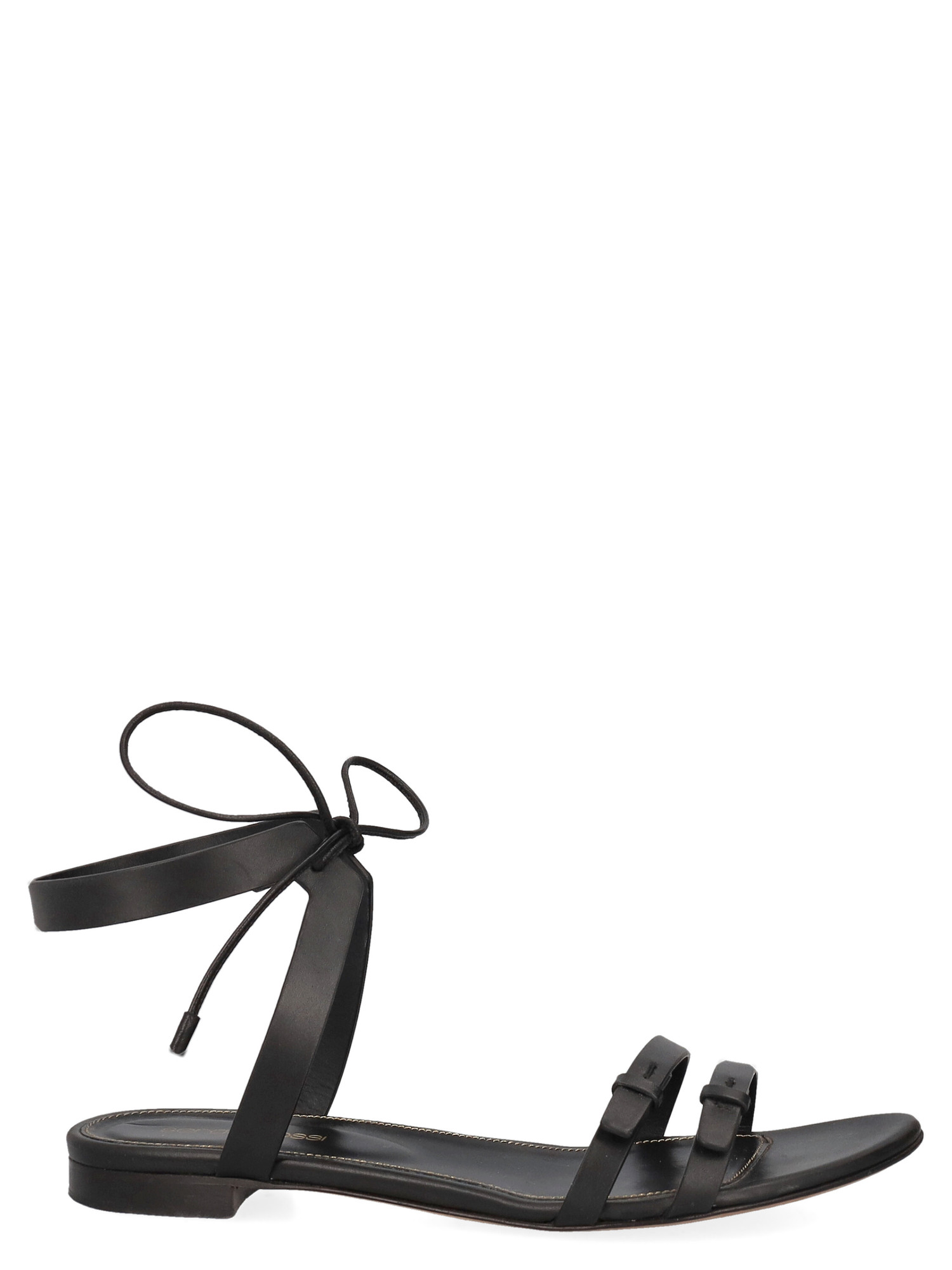 Sandales Pour Femme - Sergio Rossi - En Leather Black - Taille: IT 38.5 - EU 38.5
