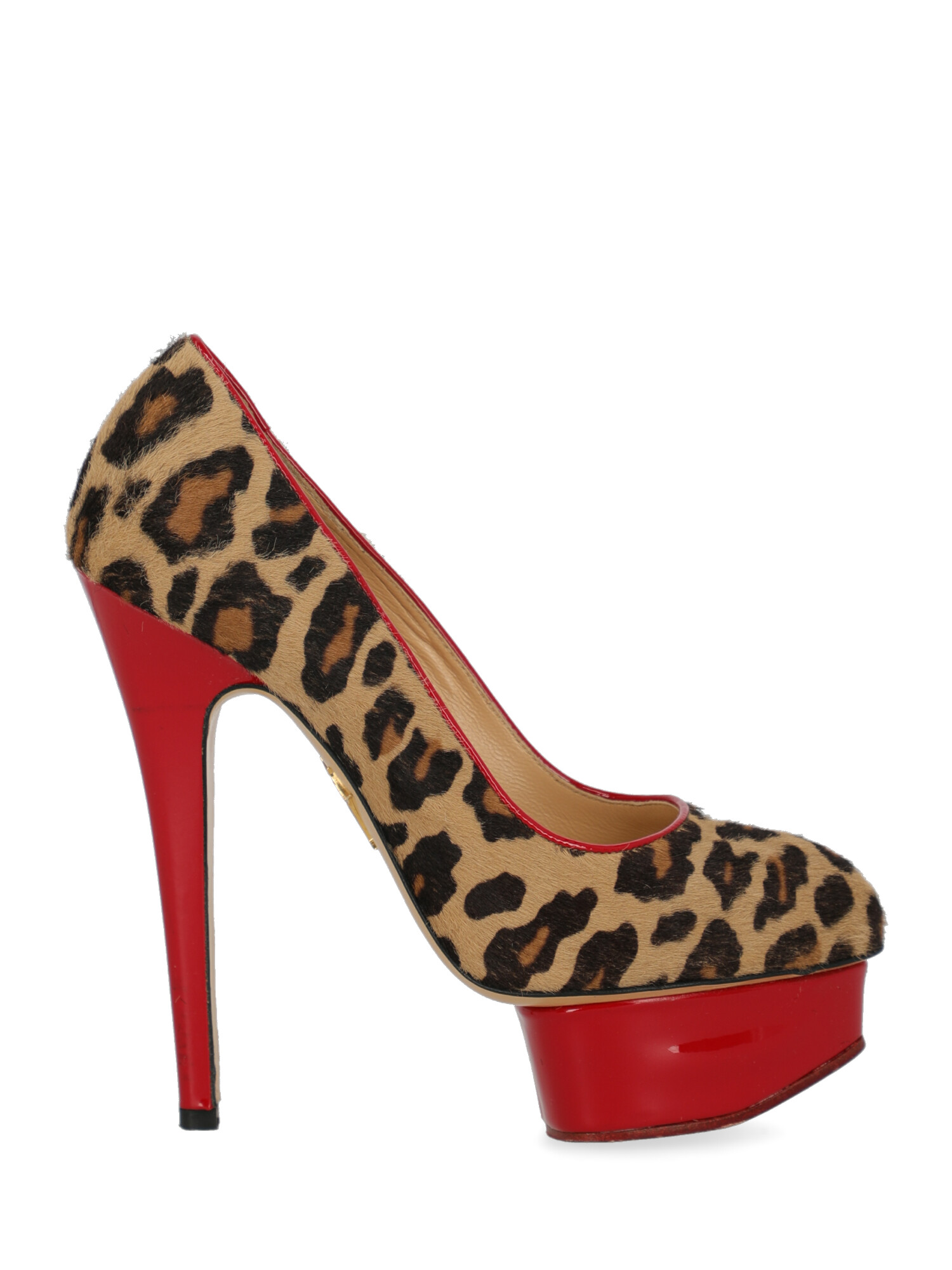 Charlotte Olympia Femme Escarpins Brown, Red Leather