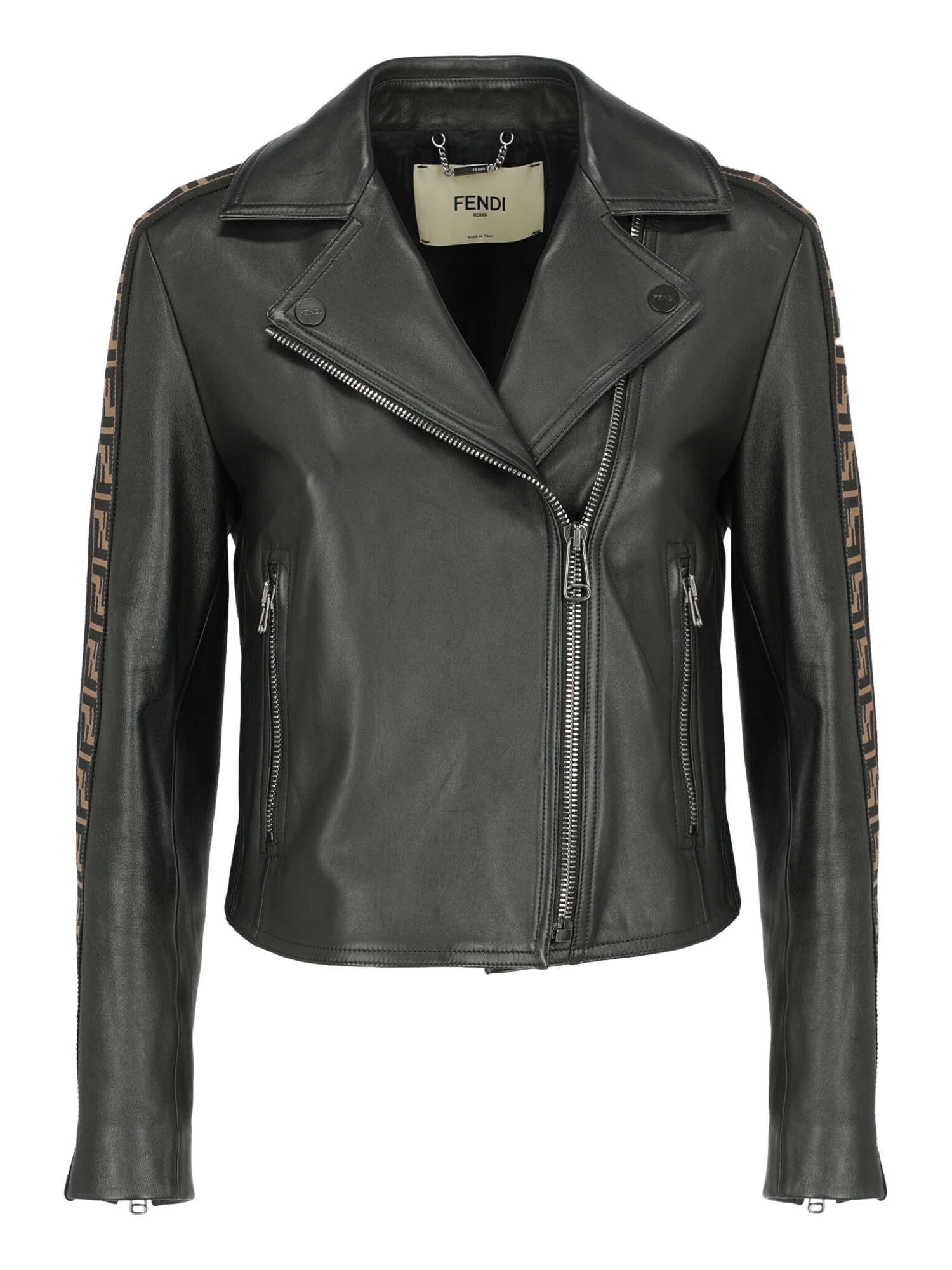 Fendi Femme Vestes Black Leather