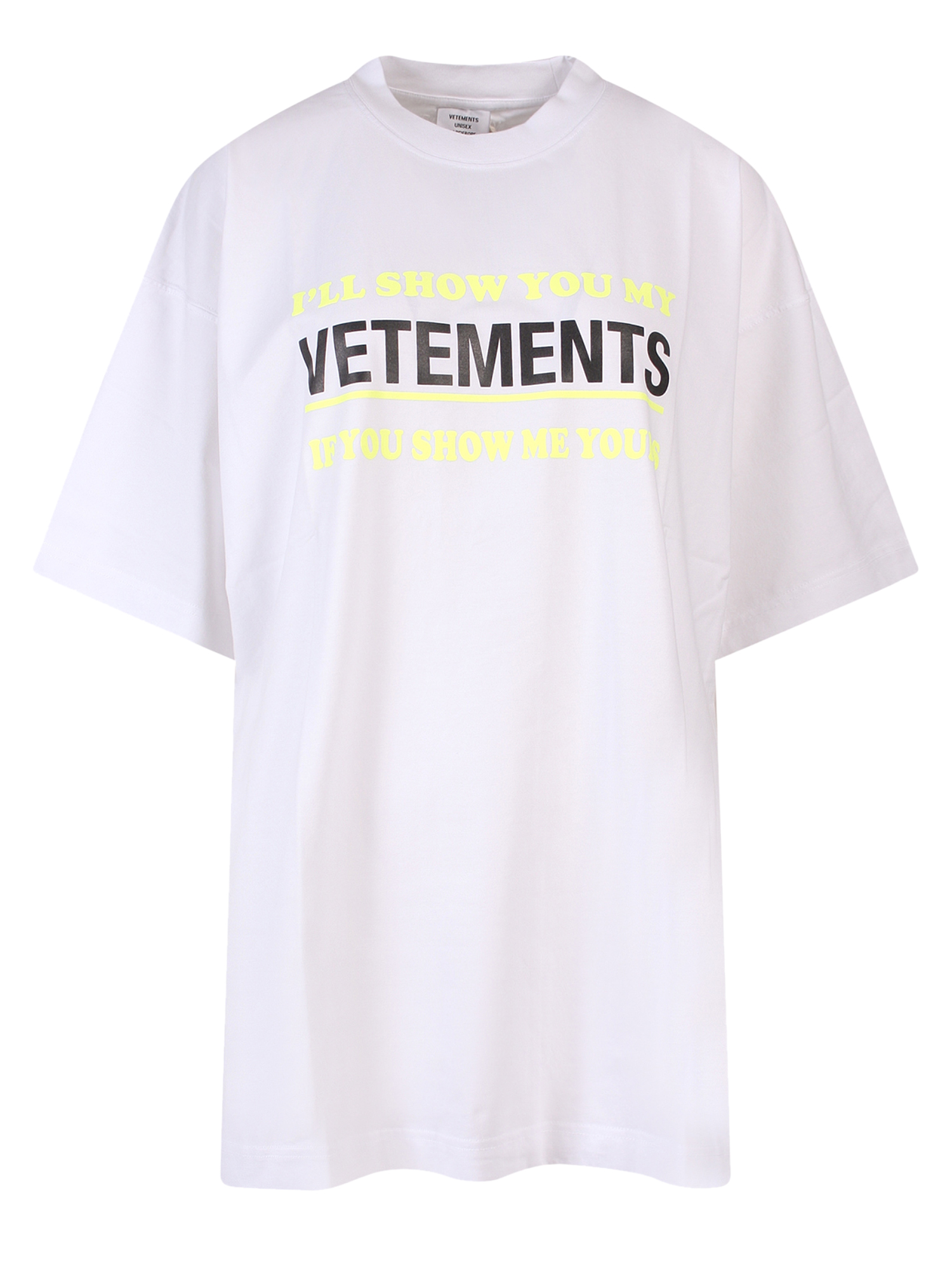 VETEMENTS WOMEN'S T-SHIRTS AND TOP - VETEMENTS - IN WHITE COTTON