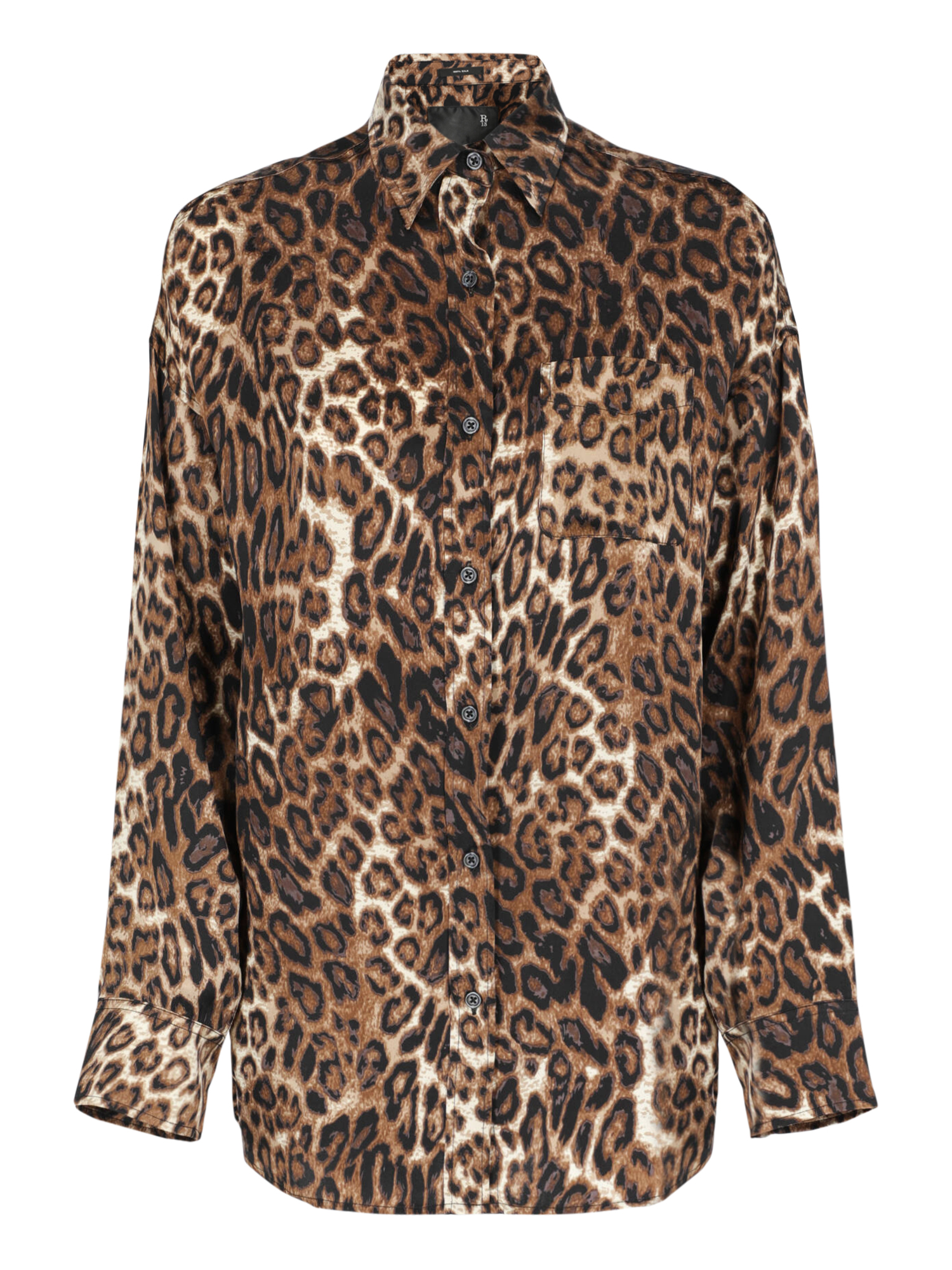 Condition: Excellent, Animal Print Silk, Color: Brown - XS -  -