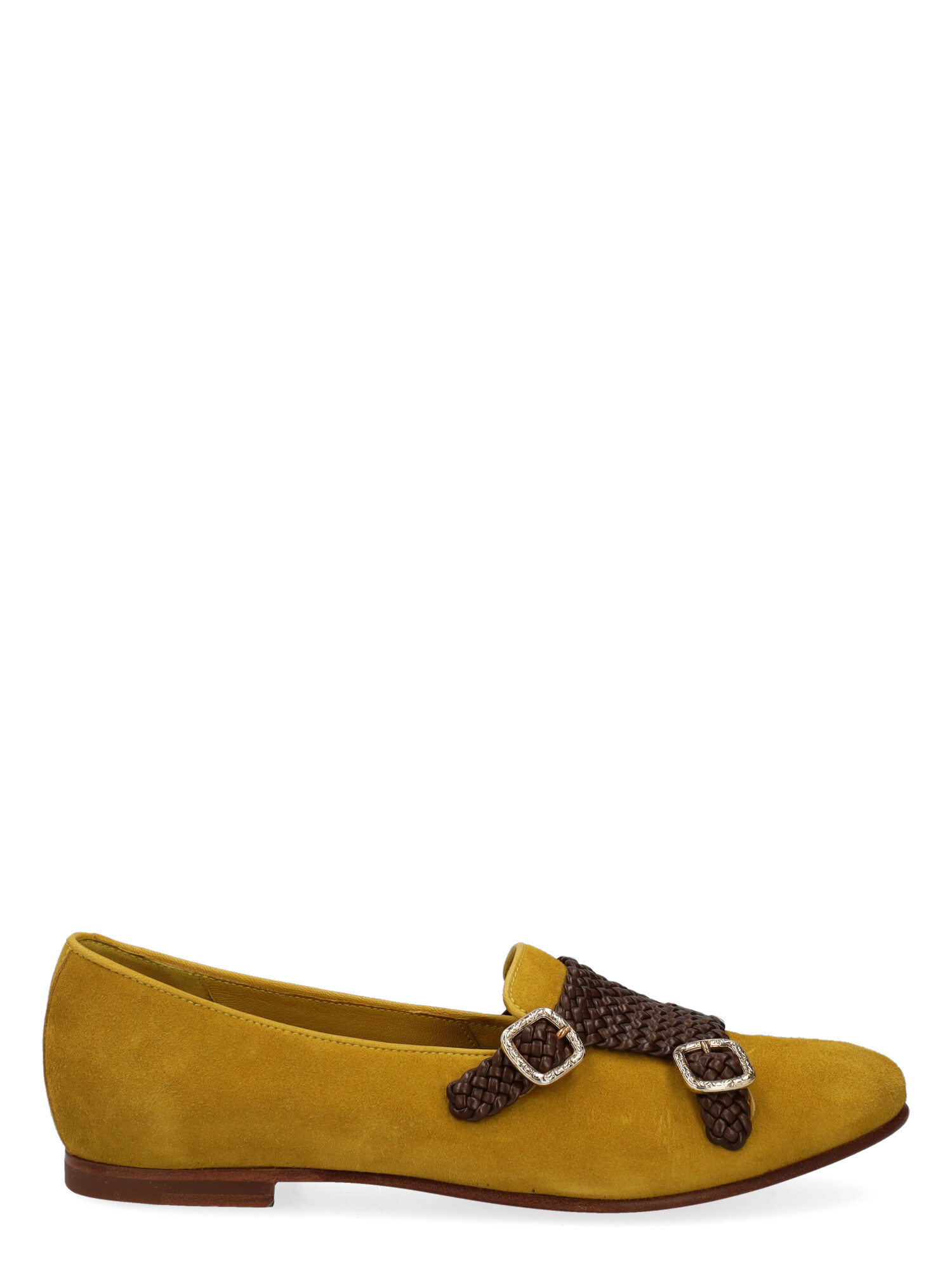 Santoni Femme Mocassins Brown, Yellow Leather