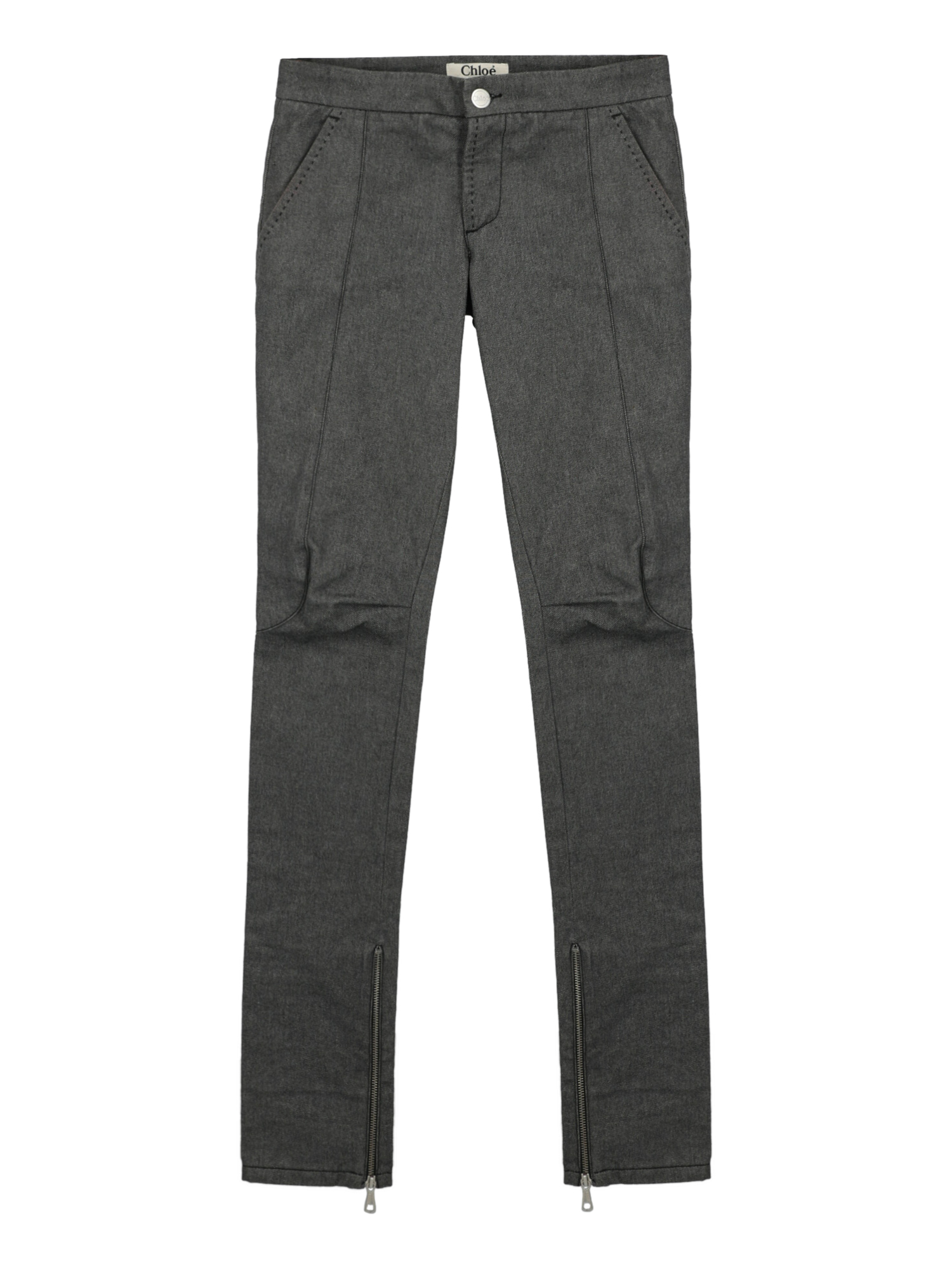 Pre-owned Chloé Trousers In Grey