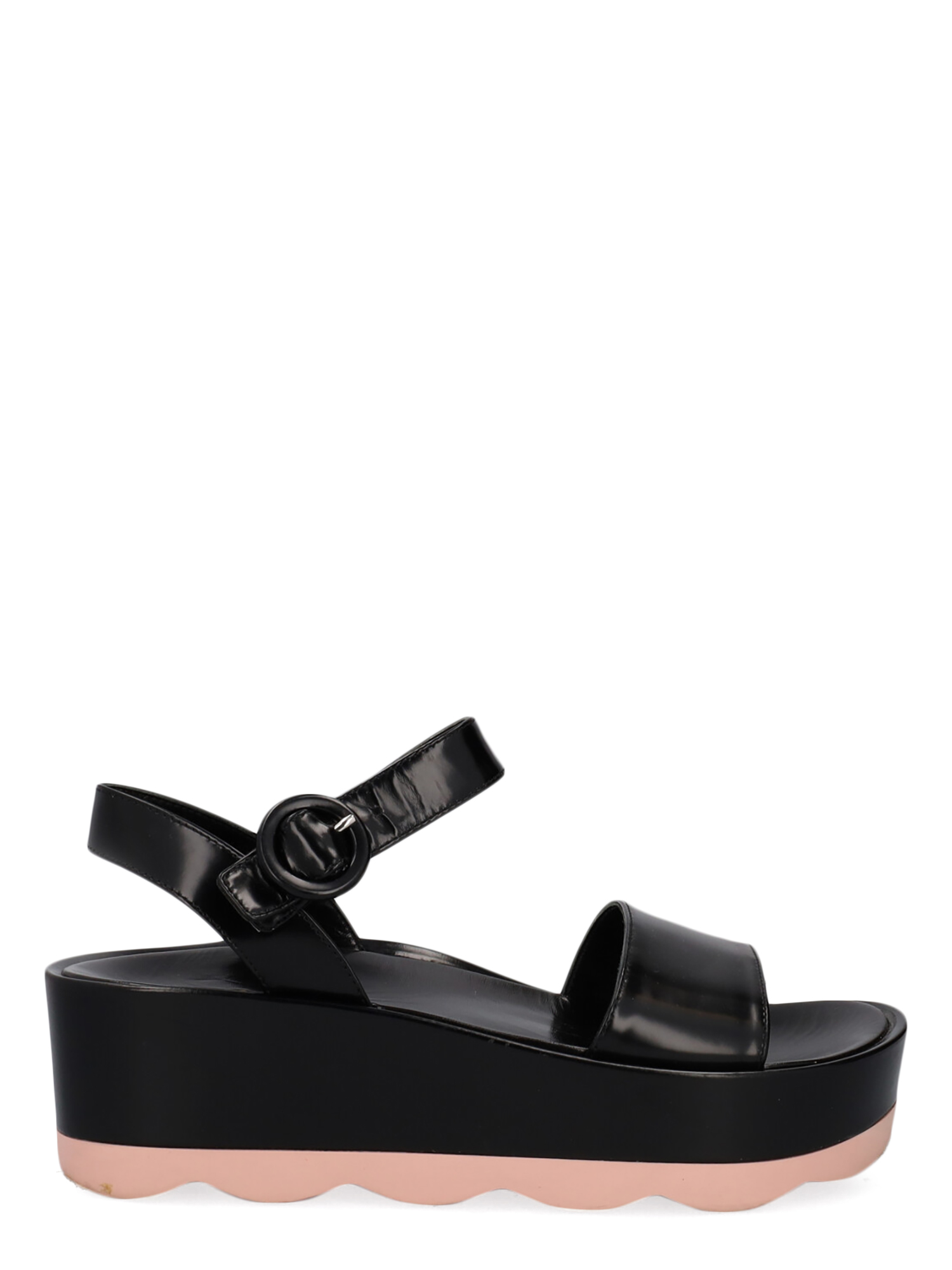 Sandales Pour Femme - Prada - En Leather Black - Taille: IT 37.5 - EU 37.5