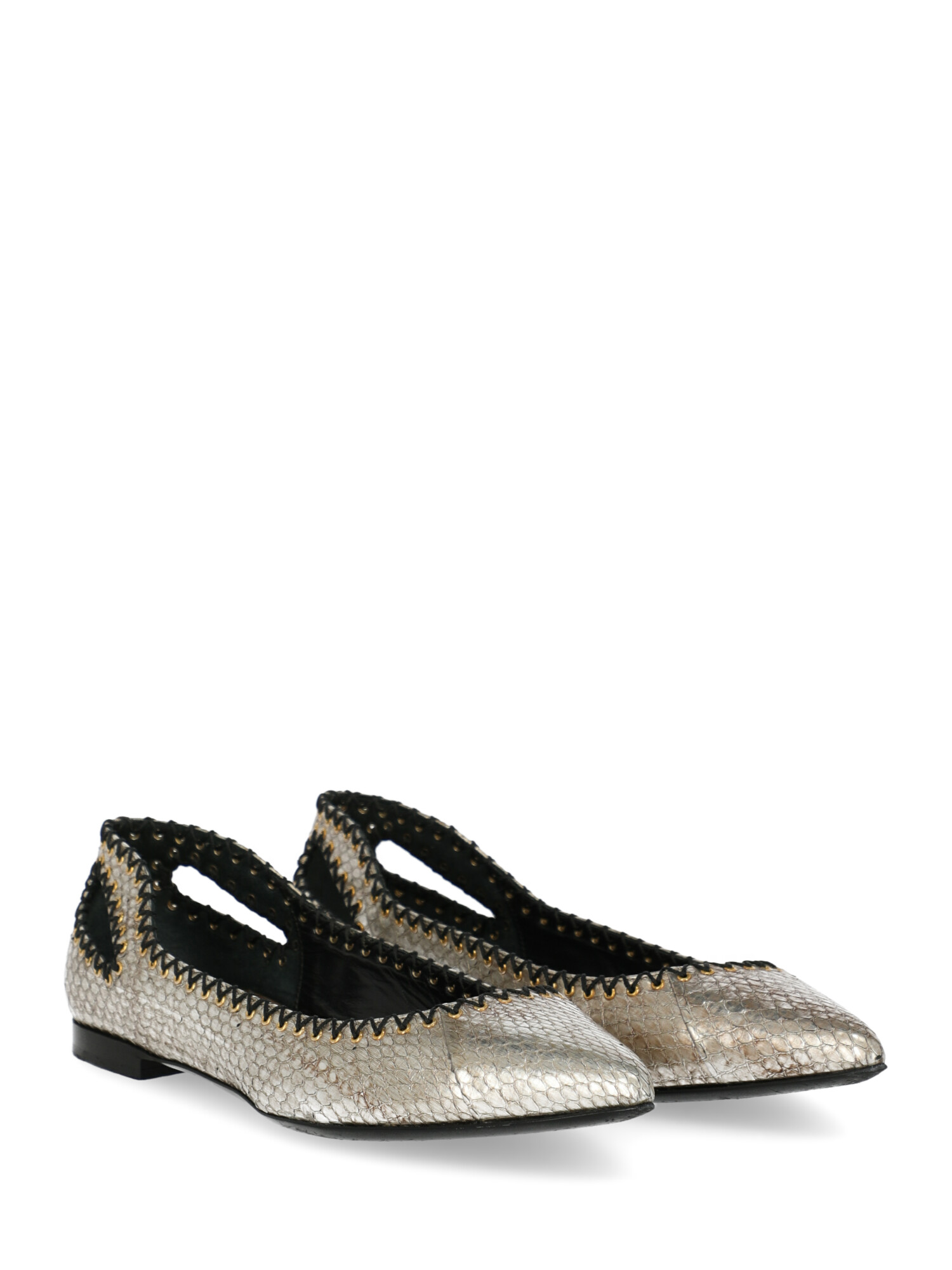Roberto Cavalli Special Price Women Shoes Ballet flats Silver IT 37 | eBay