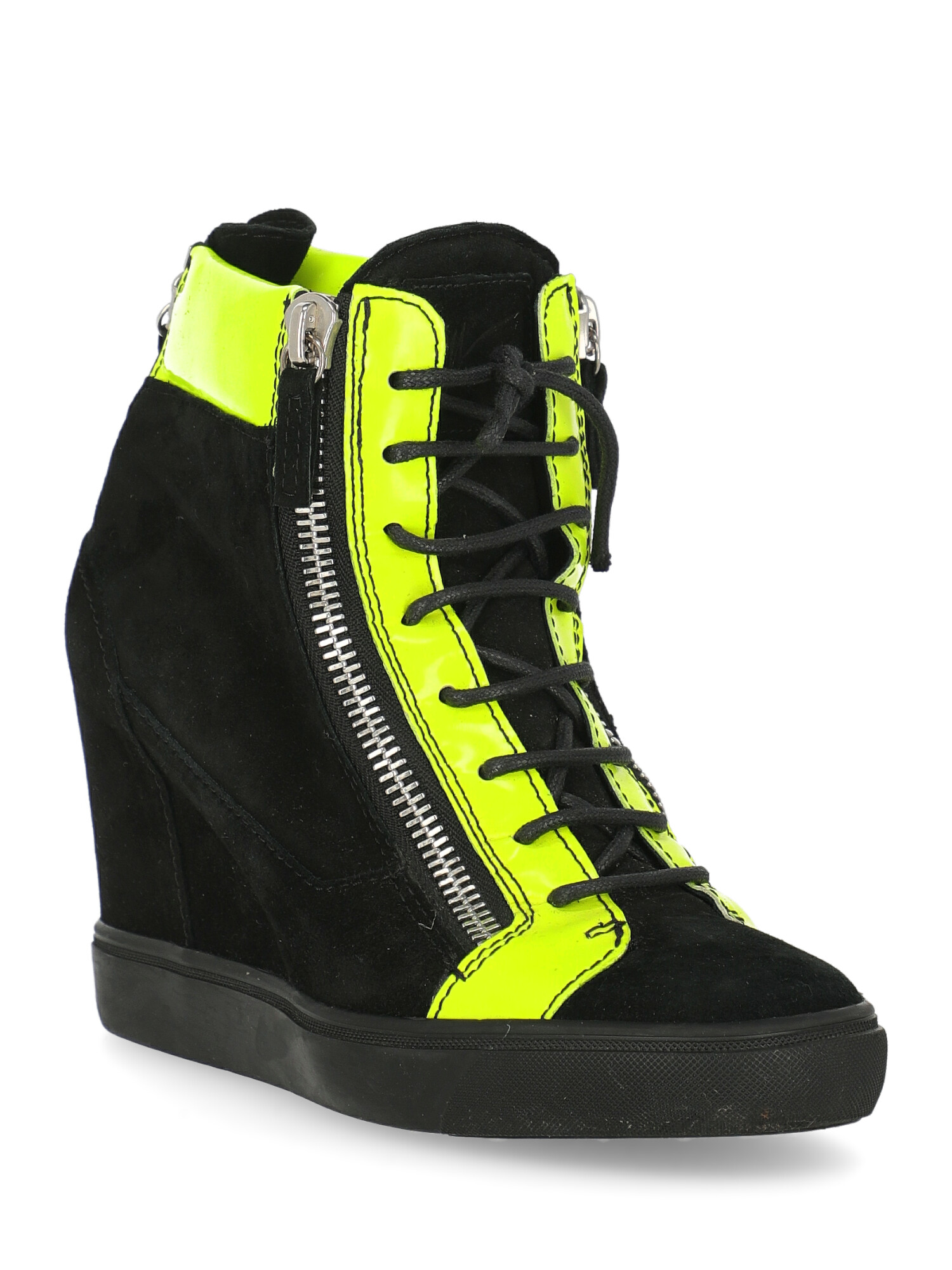 Giuseppe Zanotti Special Price Women Shoes Sneakers Black, Neon IT 38 ...