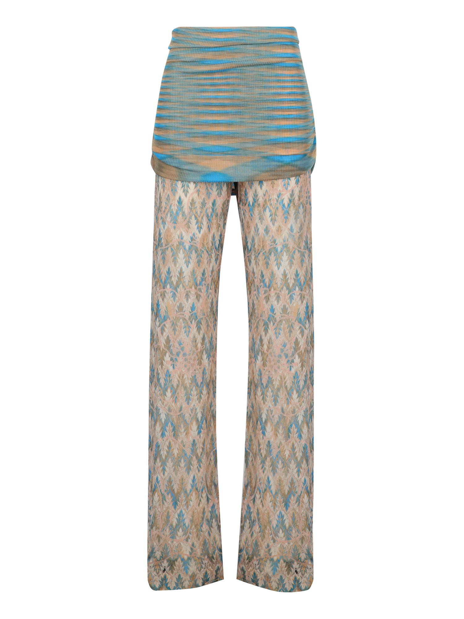 Missoni Femme Pantalons Beige, Blue, Pink Synthetic Fibers
