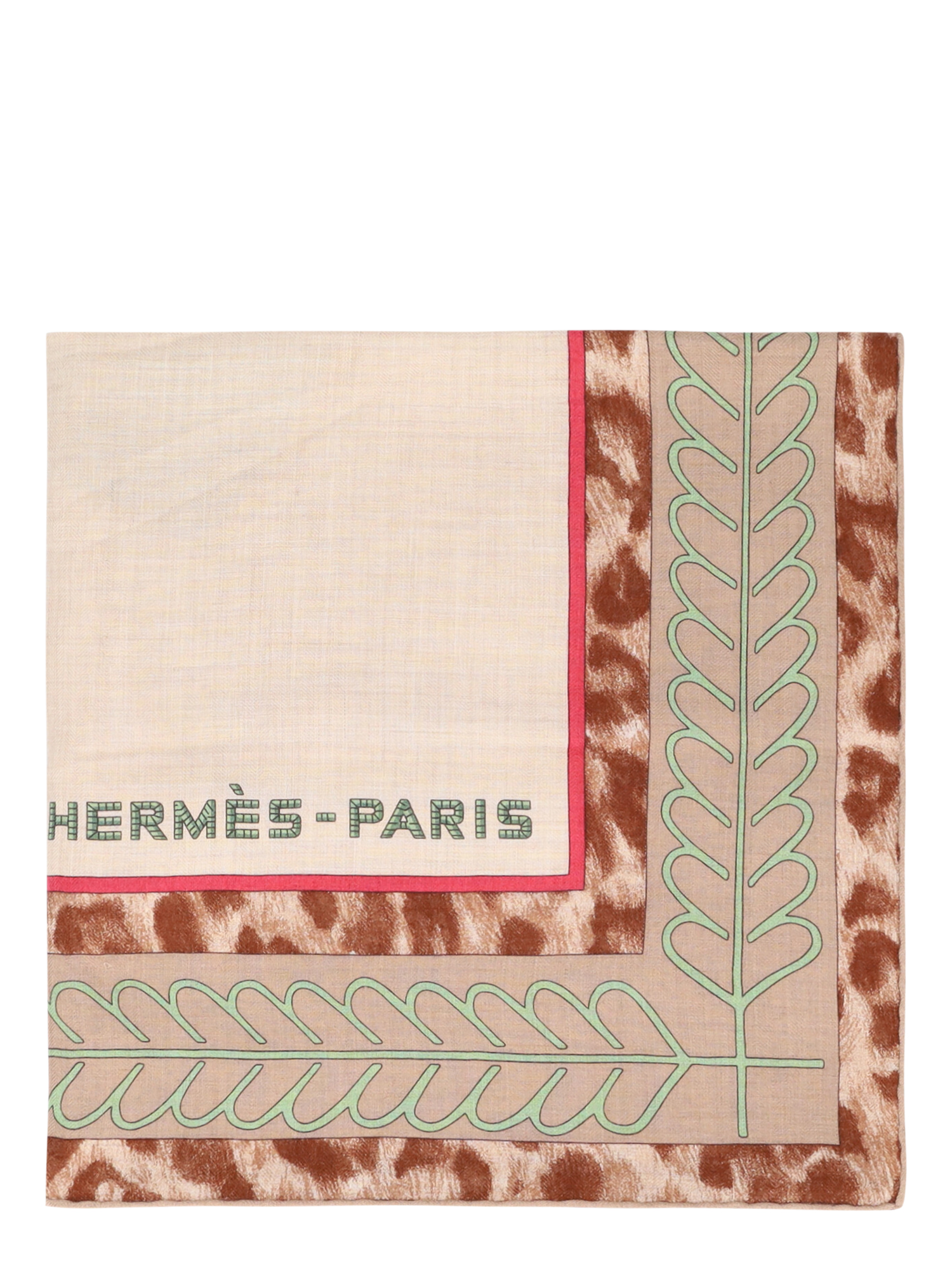 Hermes Femme Étoles et foulards Beige, Green, Pink Wool