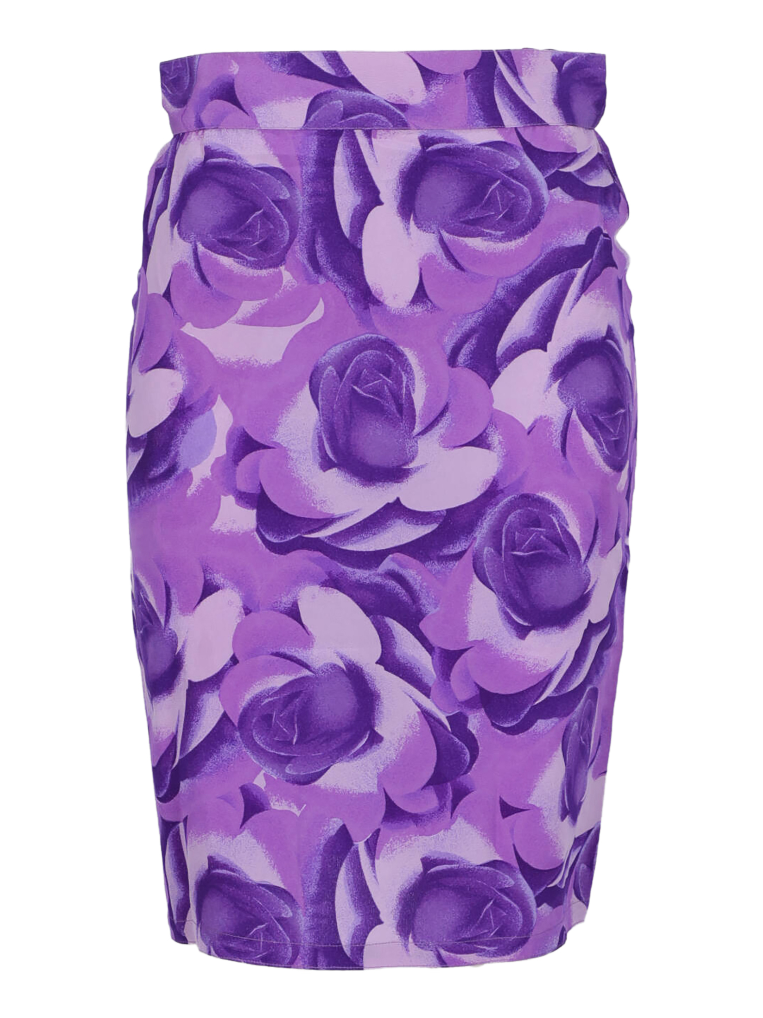 Condition: Very Good, Floral Print Silk, Color: Purple - S - IT 40 -