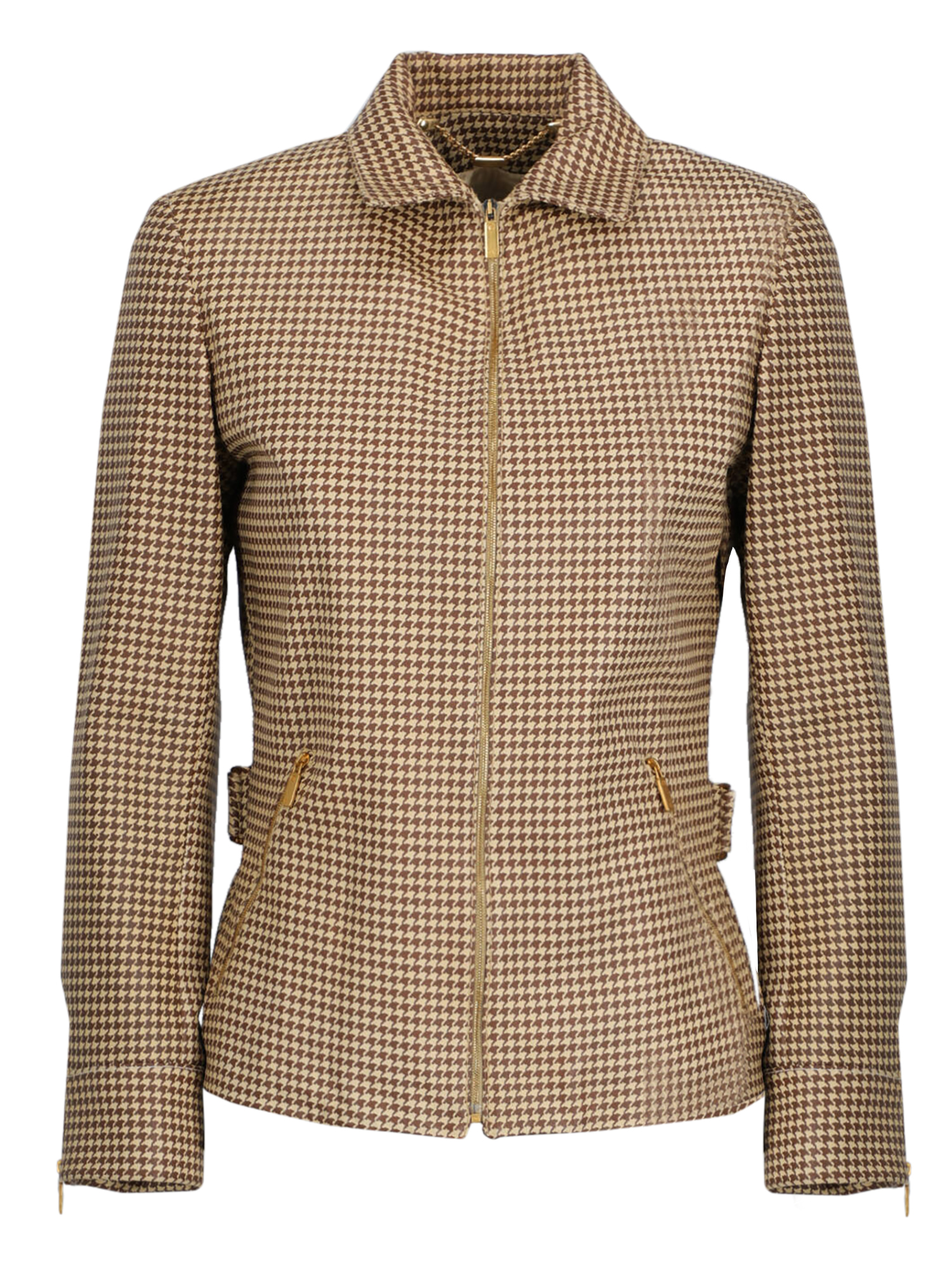 Condition: Very Good, Houndstooth Synthetic Fibers, Color: Beige - M - US 6 -