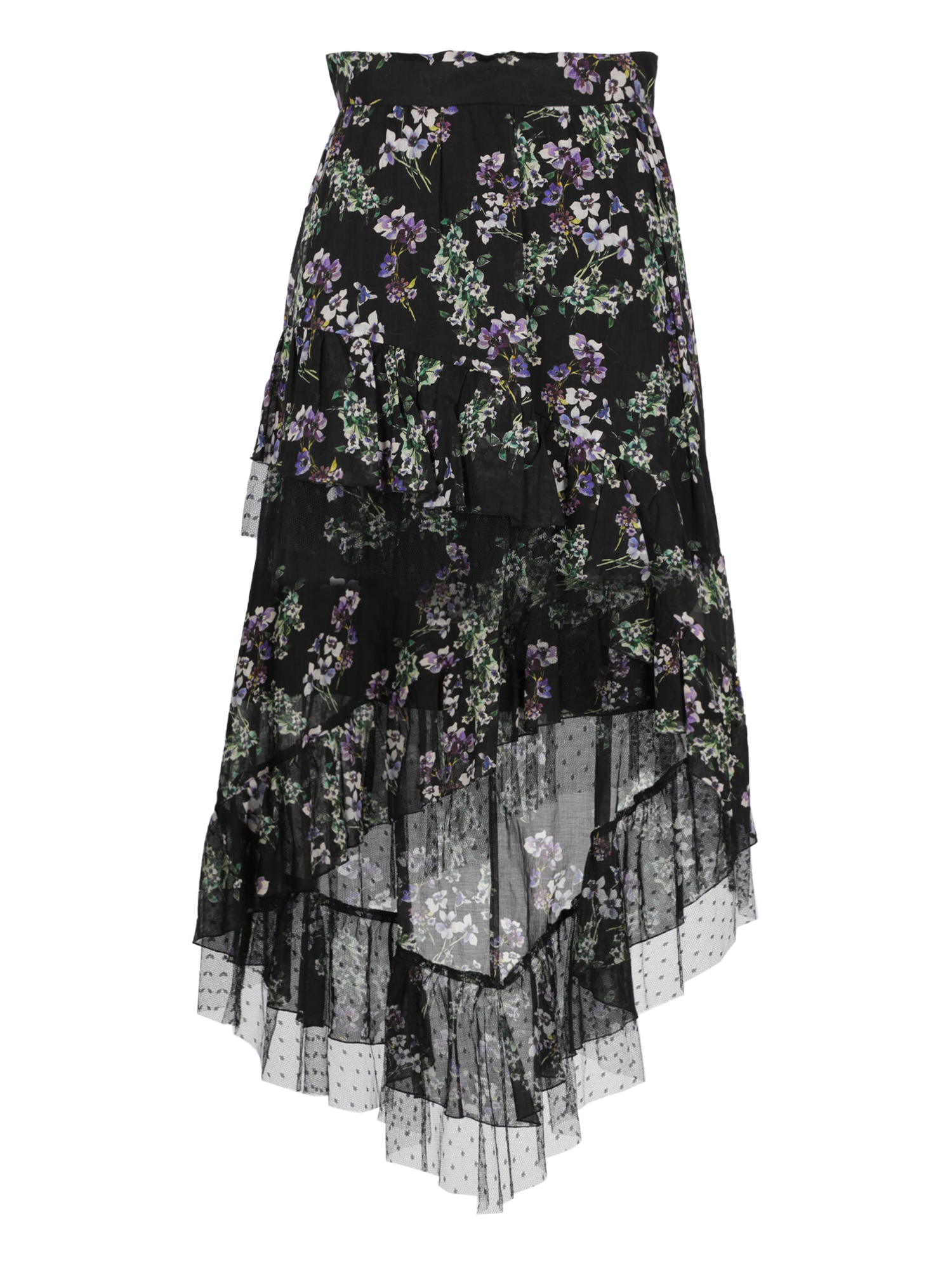 Condition: Excellent, Floral Print Fabric, Color: Black, Purple - S - IT 40 -