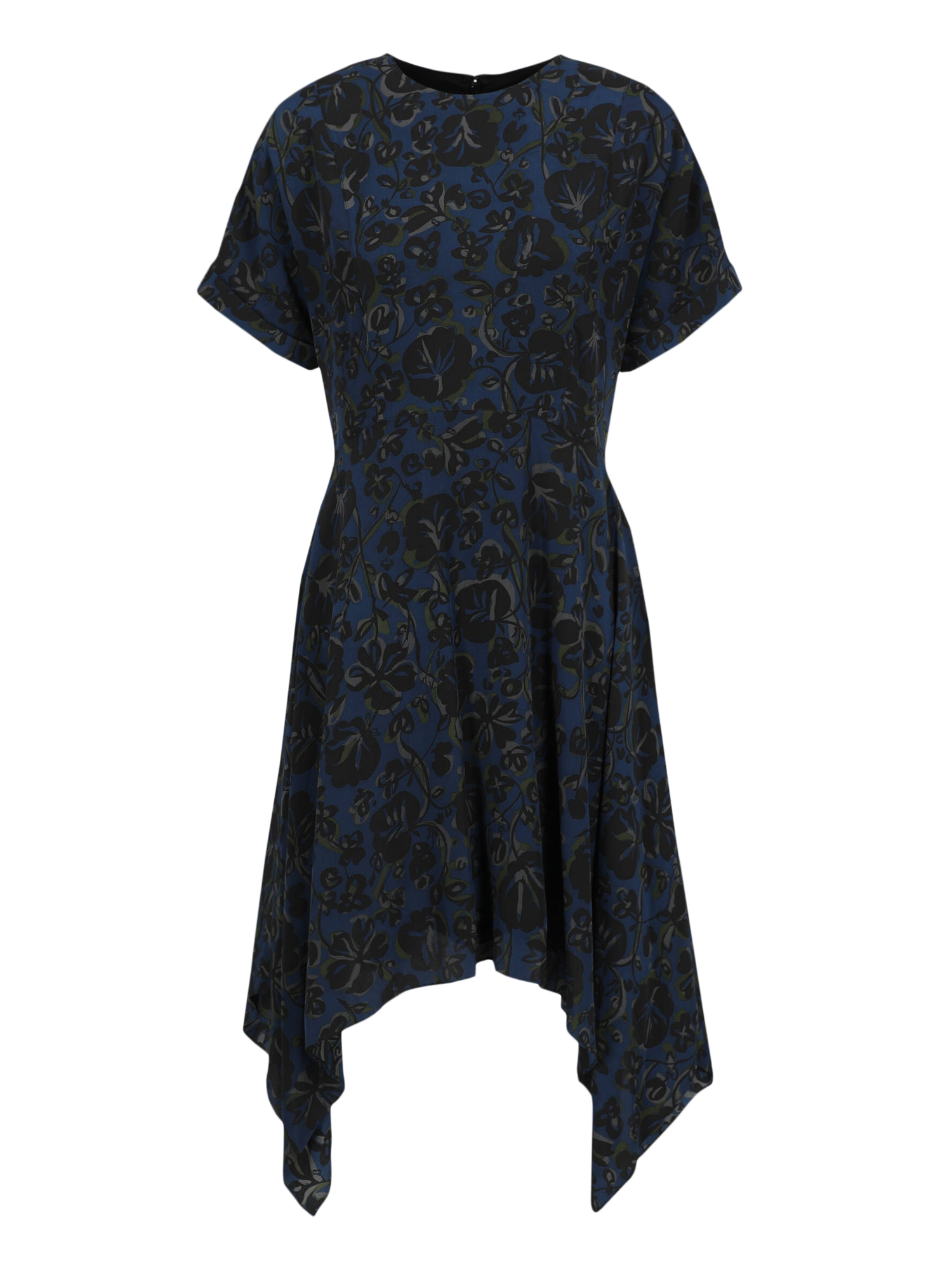 Condition: New With Tag, Floral Print Fabric, Color: Black, Navy, Silver - XS - IT 38 -