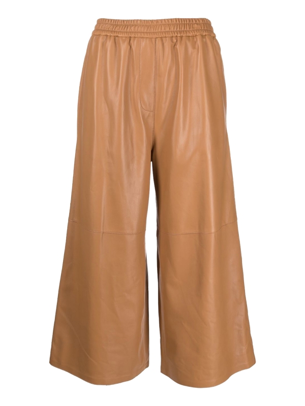 Beige Leather Trousers