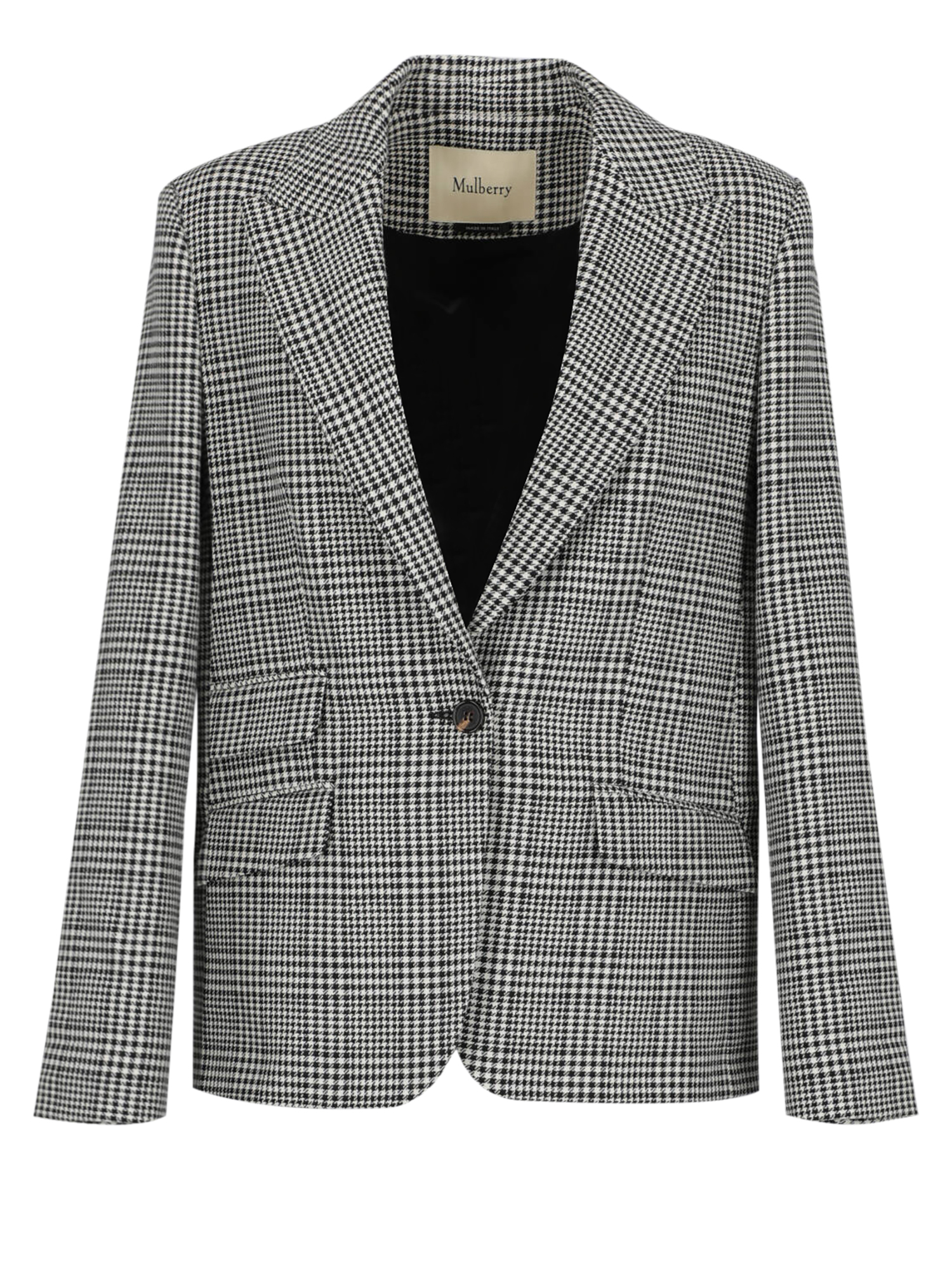 Condition: Excellent, Houndstooth Wool, Color: Black, White - M - IT 44 -