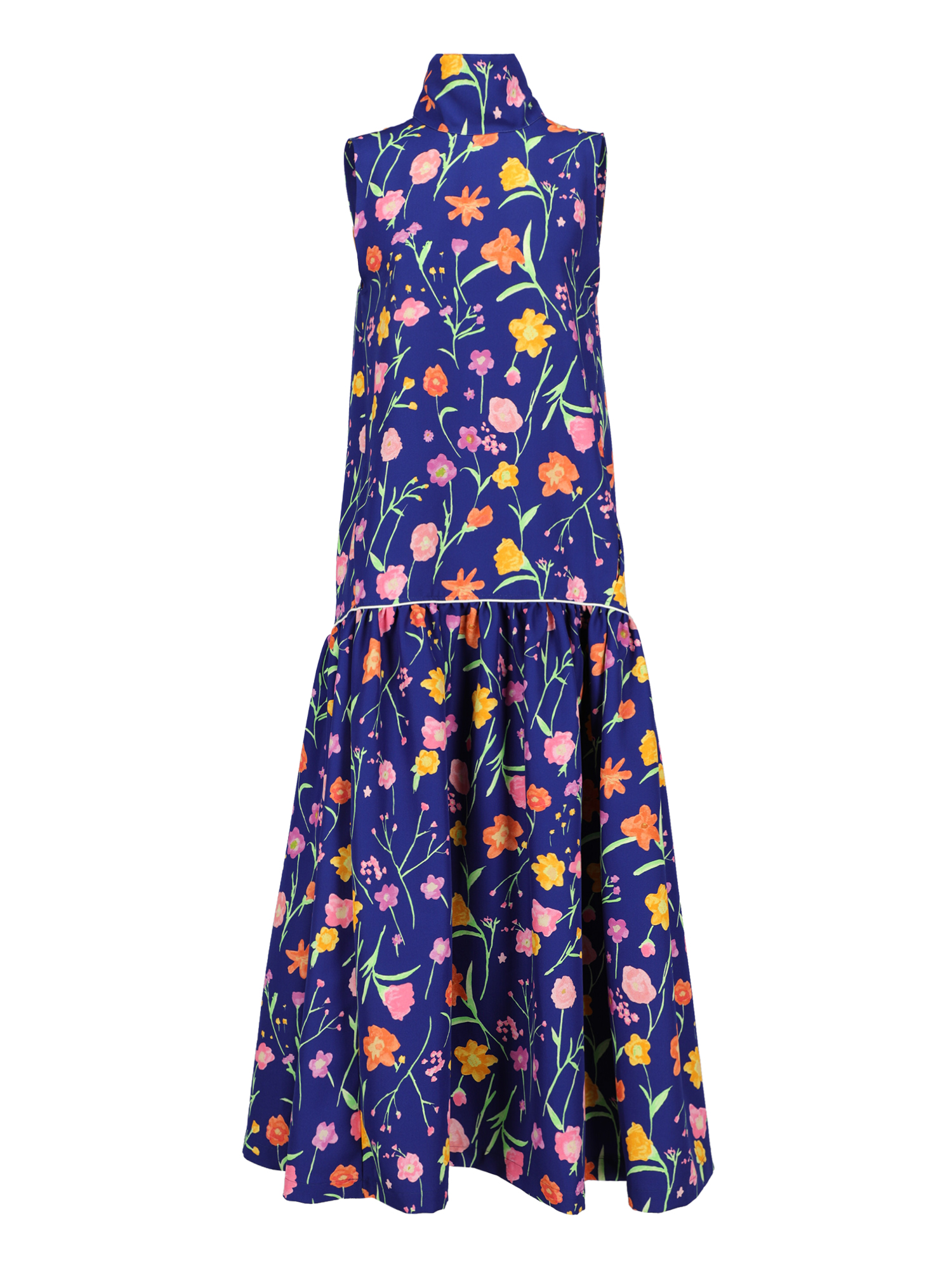 Multicolor & Navy Fabric Dress