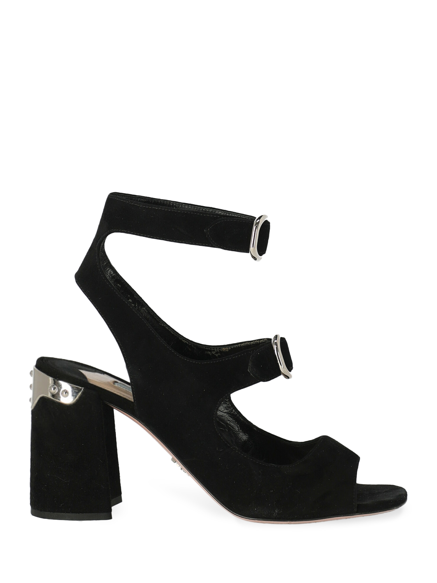 Sandales Pour Femme - Prada - En Leather Black - Taille: IT 38.5 - EU 38.5
